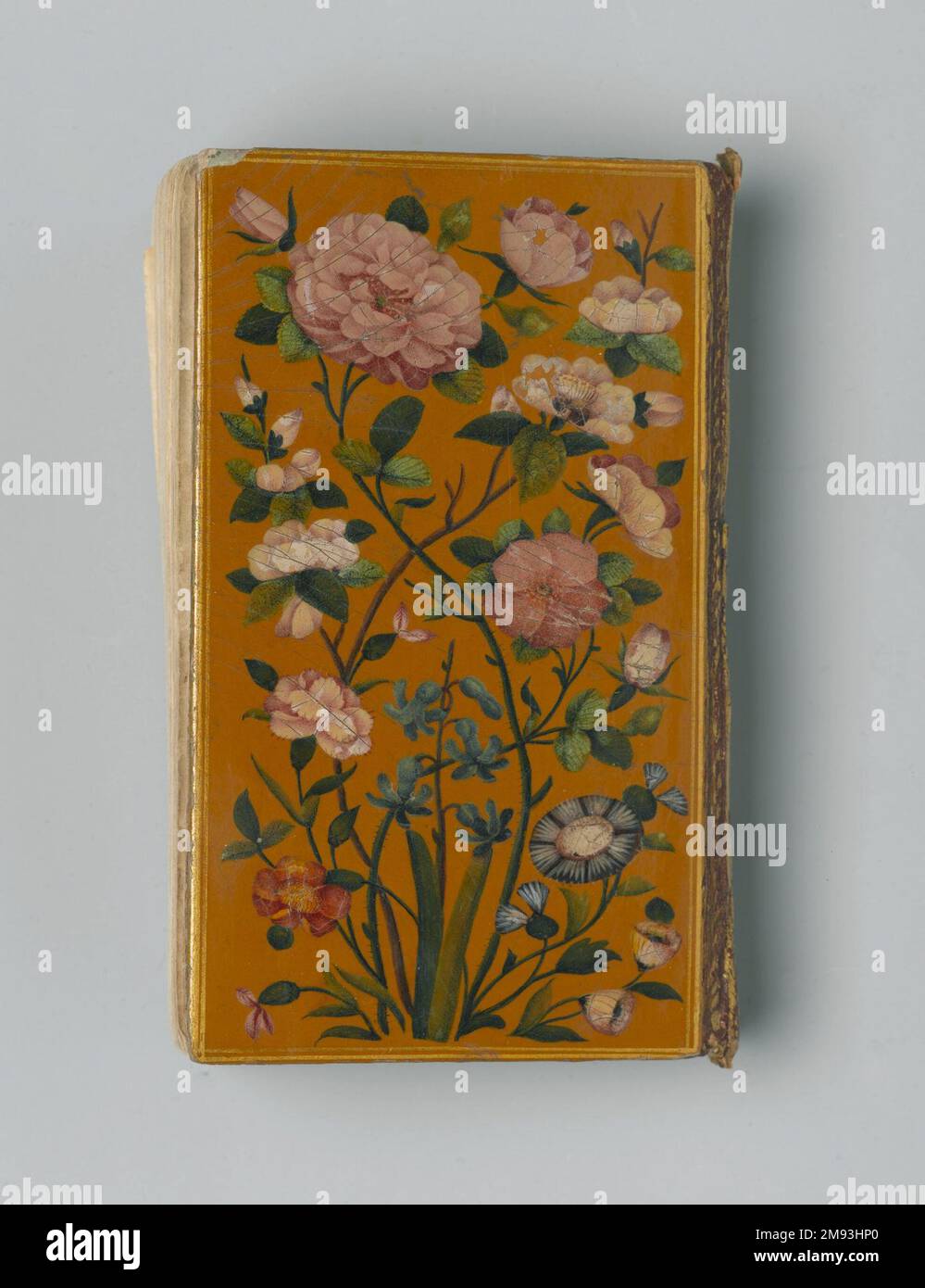 'Sahifa al-Kamila' (les pages complètes), Livre de prière arabe avec traductions perses 'Sahifa al-Kamila' (les pages complètes), Livre de prière arabe avec traductions perses, A.H. 1150/1738 C.E. Encre, aquarelle opaque et or sur papier; papier laqué maillé, reliure machée, 3 11/16 x 2 1/4 x 3/4in. (9,4 x 5,7 x 1,9cm). Arts du monde islamique A.H. 1150/1738 C.E. Banque D'Images