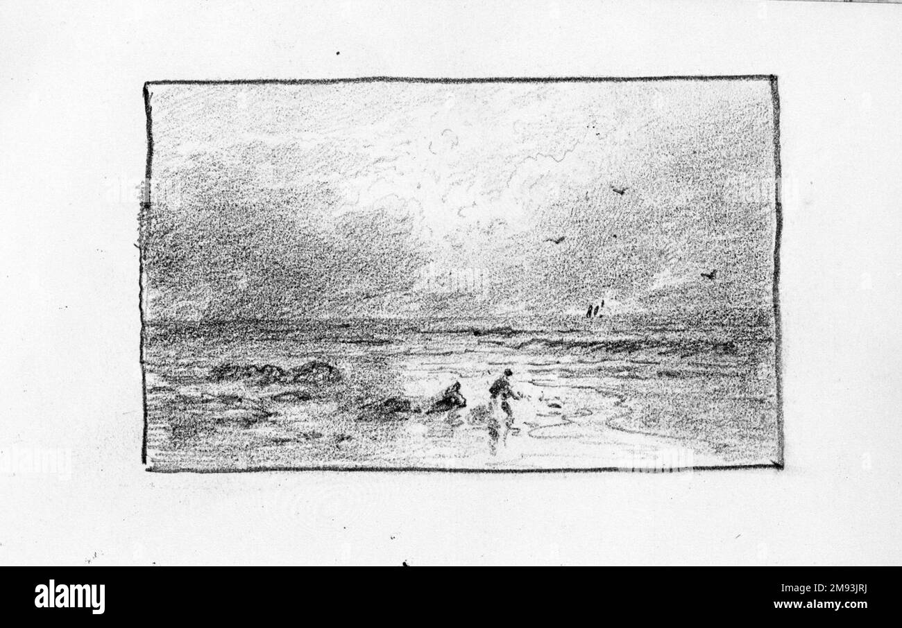 Carnet William Trost Richards (américain, 1833-1905). Carnet d'esquisses. Crayon sur papier, 4 15/16 x 8 x 9/16 po. (12,5 x 20,4 x 1,5 cm). Art américain Banque D'Images