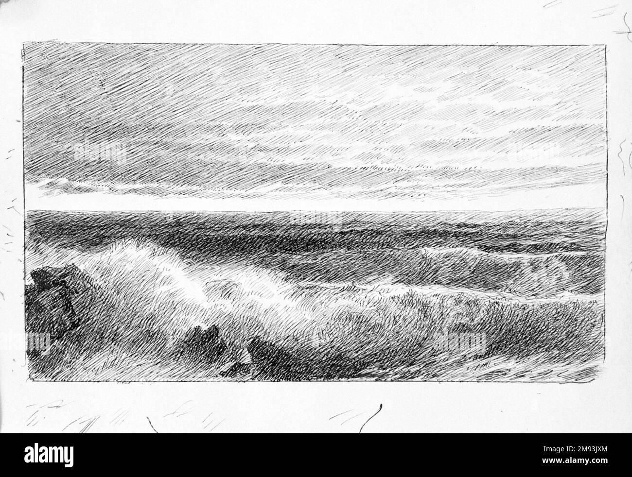 Carnet William Trost Richards (américain, 1833-1905). Carnet d'esquisses. Crayon sur papier, 4 15/16 x 8 x 9/16 po. (12,5 x 20,4 x 1,5 cm). Art américain Banque D'Images