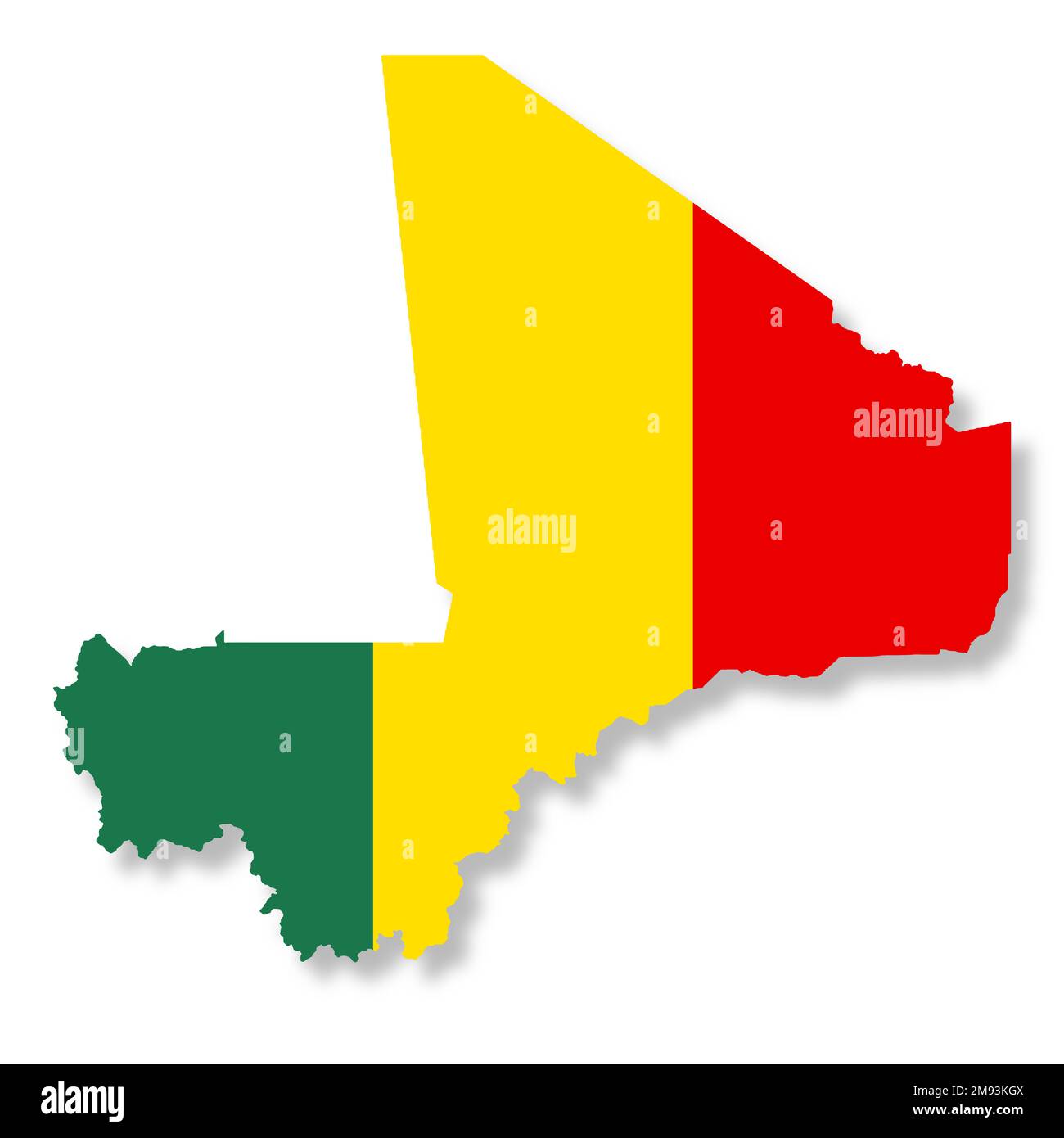 Carte Mali sur fond blanc avec illustration du chemin d'écrêtage 3D Banque D'Images