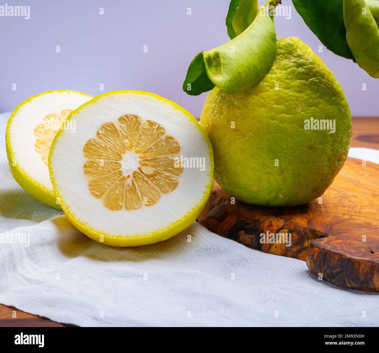 Cédrate de citron-citron ou Citrus medica, grands agrumes parfumés avec de la croûte épaisse utilisés pour faire de la limonchello italienne Banque D'Images