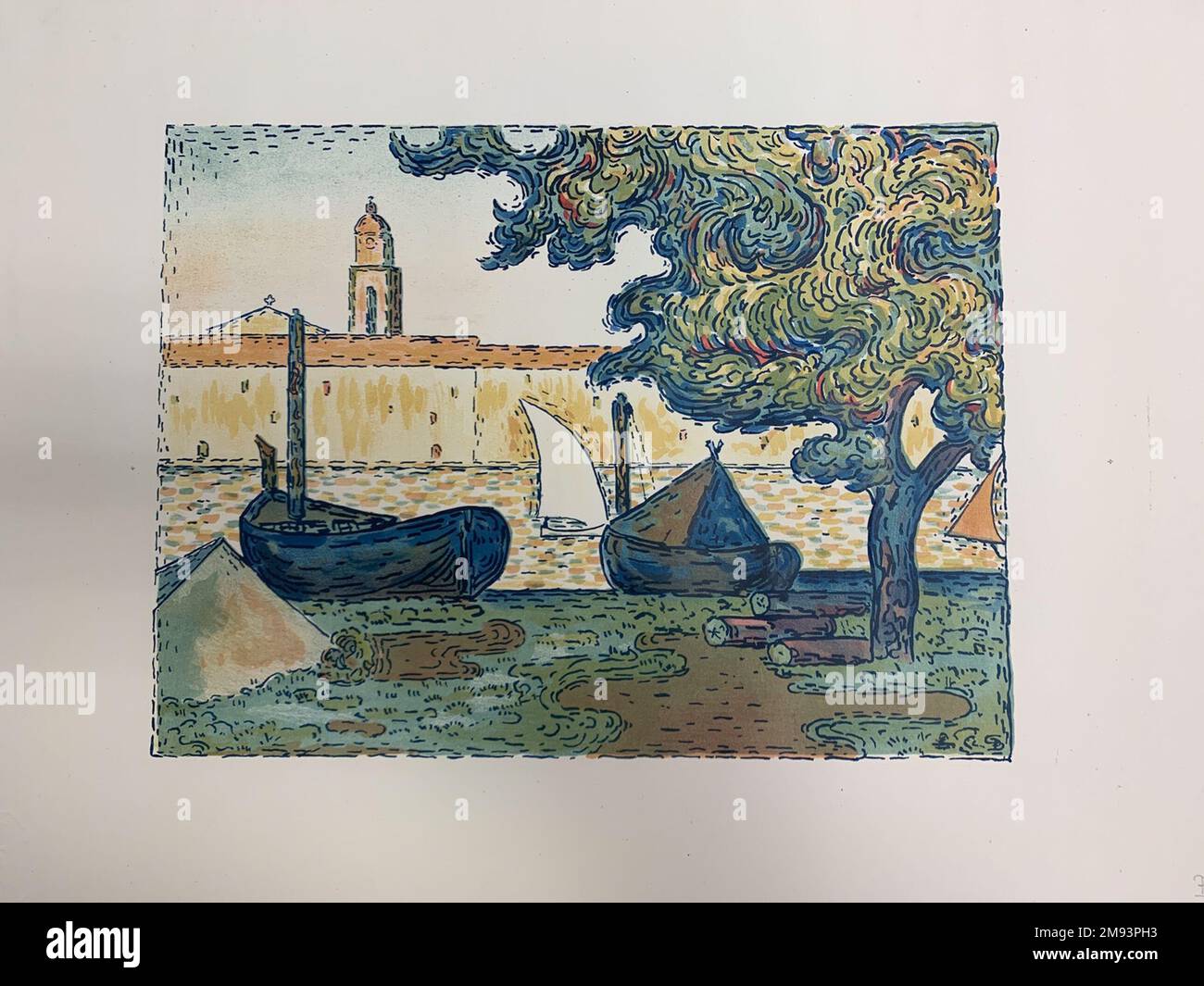 Le Port de Saint Tropez (le Port de Saint-Tropez) Paul Signac (français, 1863-1935). Le Port de Saint Tropez (le Port de Saint-Tropez). Lithographie en couleurs sur papier vélin, 10 13/16 x 14 1/2 po. (27,5 x 36,9 cm). Art européen Banque D'Images