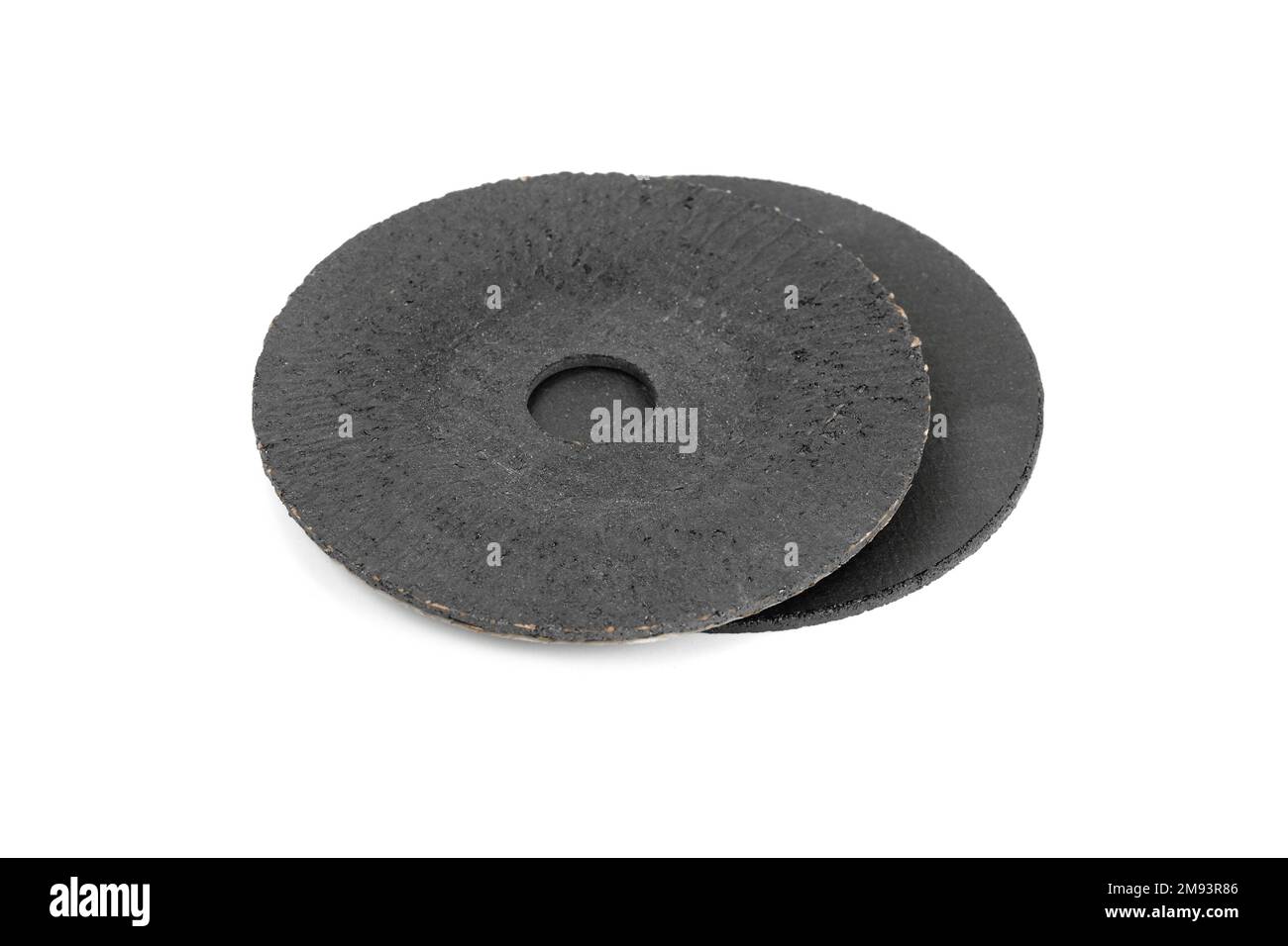roues pour scie circulaire à main isolées sur fond blanc. Disques à tronçonner pour meuleuse d'angle isolés sur fond blanc Banque D'Images