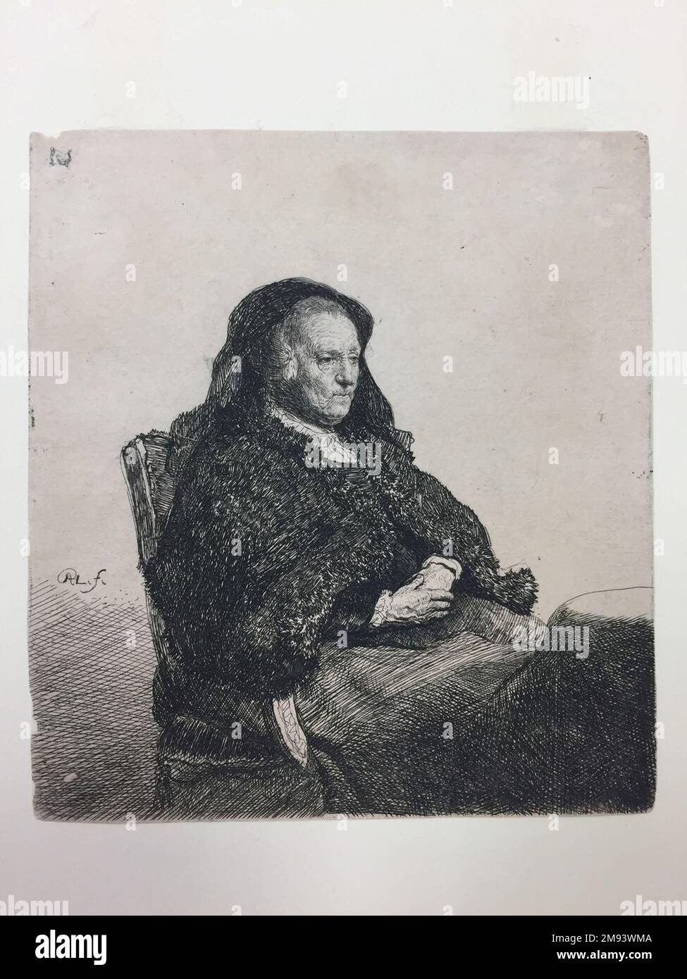 La mère de Rembrandt Rembrandt Harmensz. Van Rijn (néerlandais, 1606-1669). Mère de Rembrandt, env. 1631. Gravure sur papier déposé, 5 5/8 x 5 1/16 po. (14,3 x 12,9 cm). Art européen ca. 1631 Banque D'Images