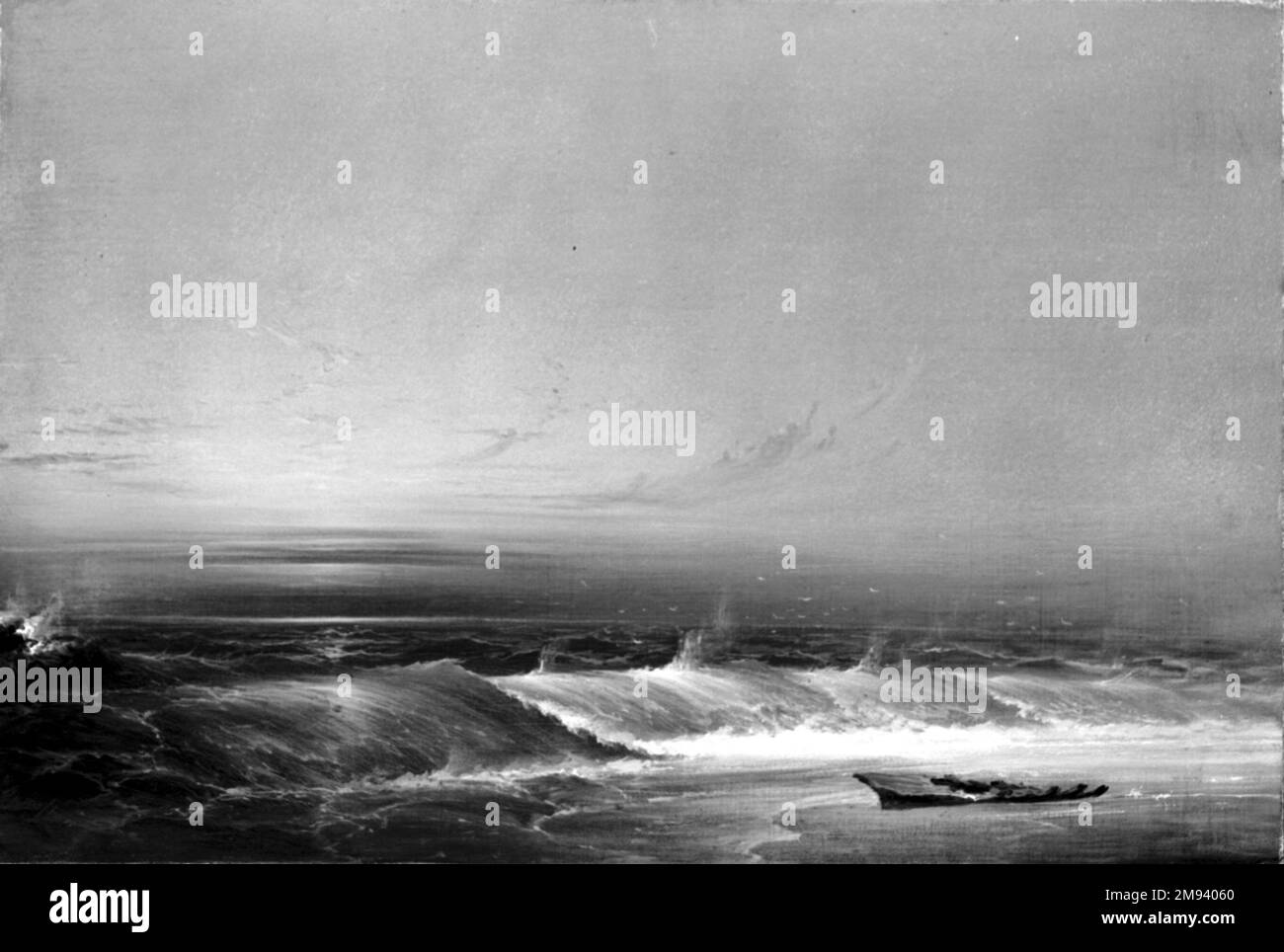 Que disent les vagues sauvages ? James Hamilton (américain, 1819-1878). Que disent les vagues sauvages?, 1868. Huile sur toile, 20 1/8 x 29 5/8 in. (51,1 x 75,2 cm). Art américain 1868 Banque D'Images