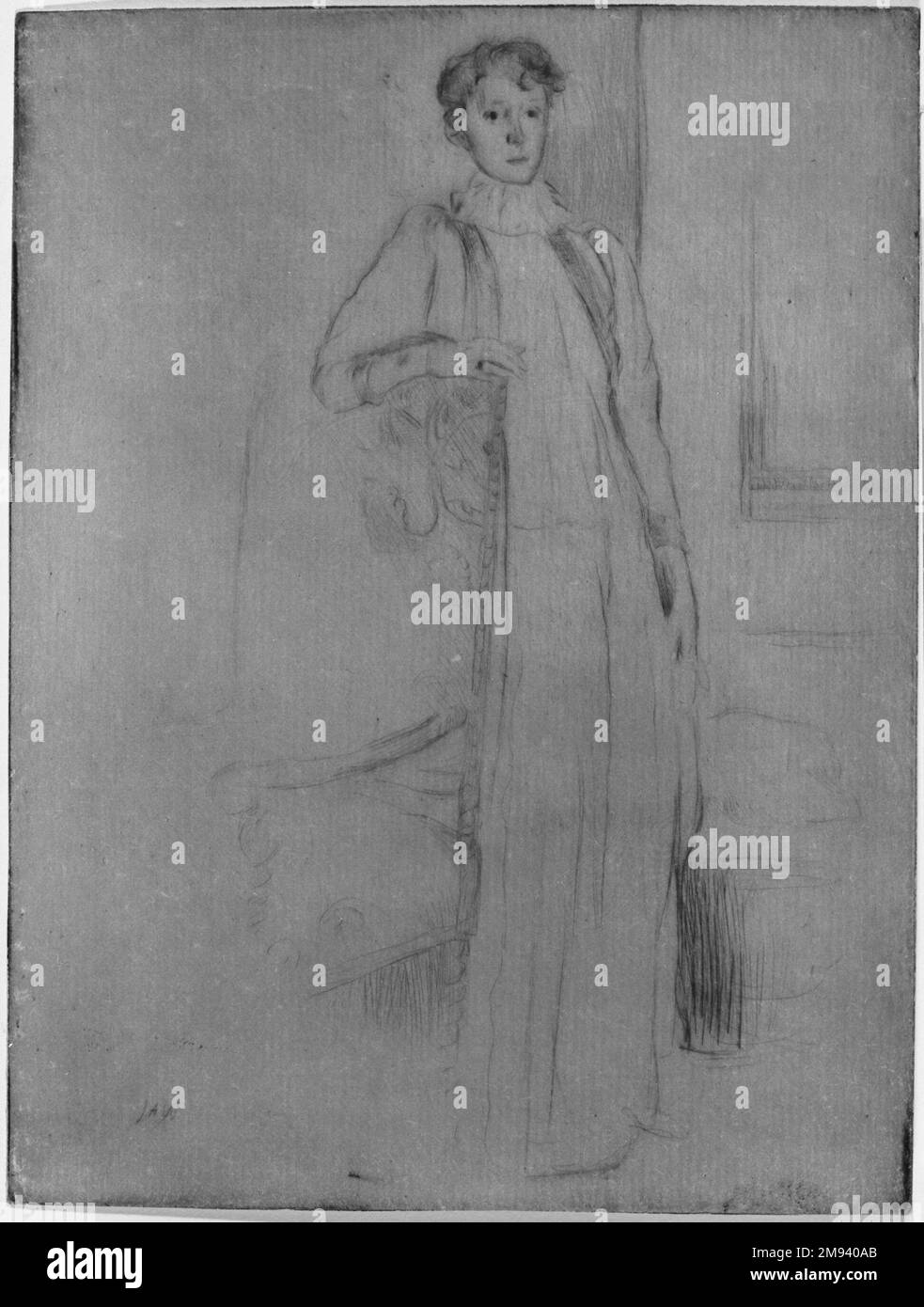 Figure debout, numéro un Julian Alden Weir (américain, 1852-1919). , 1899. Gravure sur papier déposé, 7 7/8 x 6 po. (20 x 15,2 cm). Art américain 1899 Banque D'Images