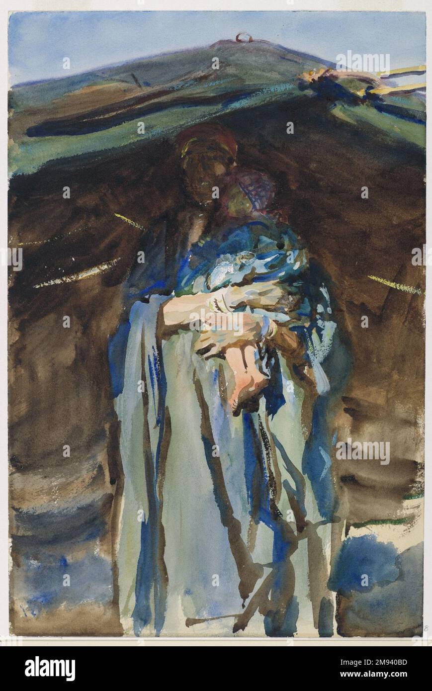 Bédouin mère John Singer Sargent (américain, né en Italie, 1856-1925). Mère bédouine, 1905-1906. Aquarelle opaque et translucide avec sous-dessin graphite, 18 1/16 x 12 po. (45,9 x 30,5 cm). Art américain 1905-1906 Banque D'Images