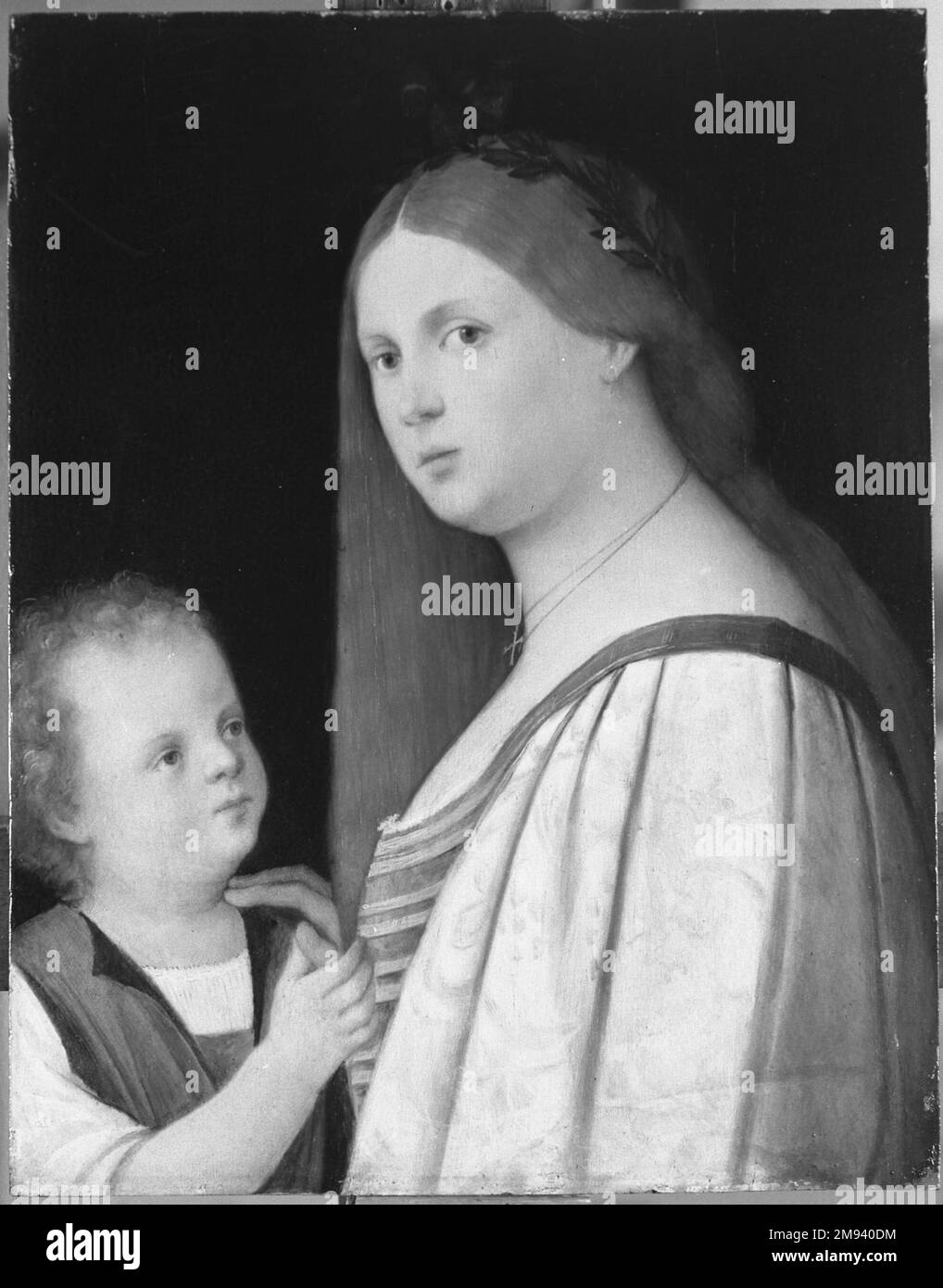 Femme et enfant après Vincenzo di Biagio Catena (italien, vénitien, 1470/80-1531). Femme et enfant, début 1500s. Huile sur panneau, 18 1/2 x 14 1/2 in. (47,0 x 36,8 cm). Art européen début 1500s Banque D'Images