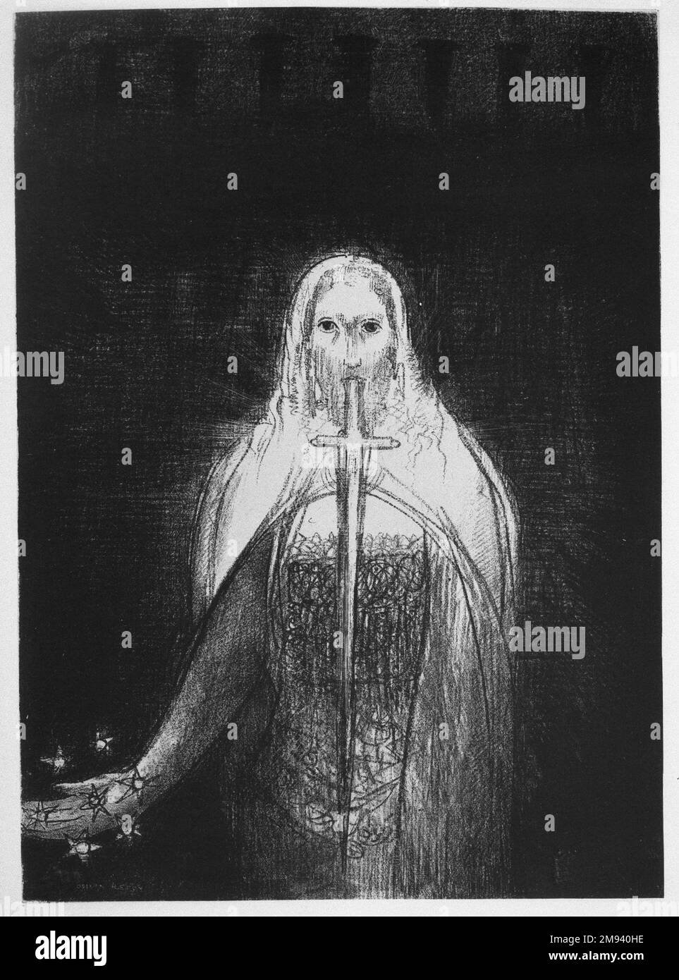 Apocalypse de Saint-Jean Odilon Redon (français, 1840-1916). Apocalypse de Saint-Jean, 1899. Lithographie sur papier de Chine, 11 1/2 x 8 1/4 po. (29,2 x 20,9 cm). Art européen 1899 Banque D'Images