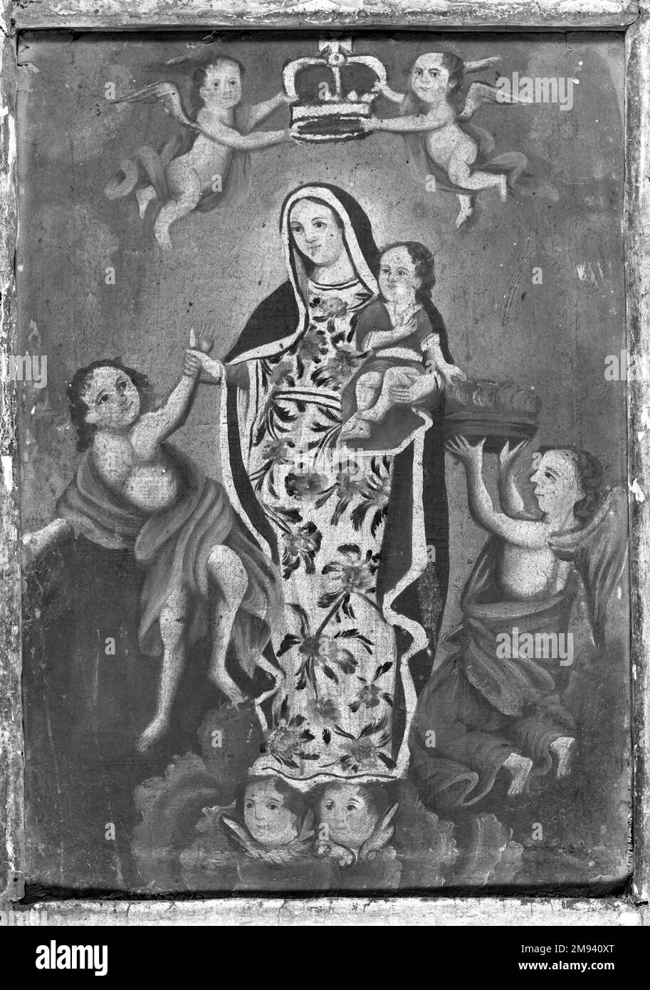 Nuestra Señora de la Luz (notre Dame de la lumière) Inconnu. Toile, 43 11/16 x 65 3/8 po. (111 x 166 cm). Art européen Banque D'Images