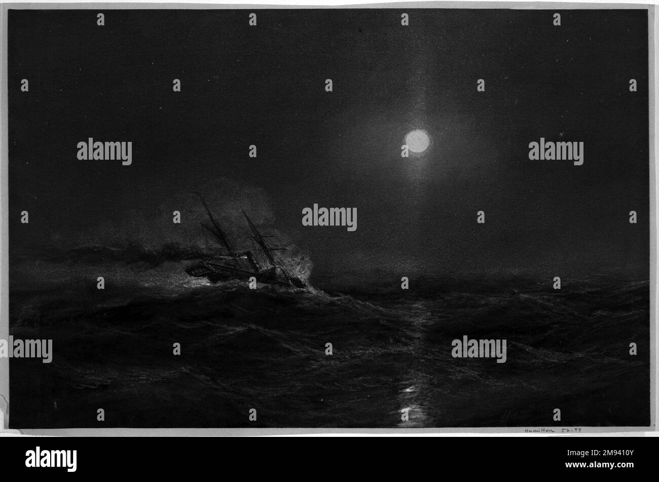 Marine James Hamilton (américain, 1819-1878). Marine. Aquarelle Art américain Banque D'Images