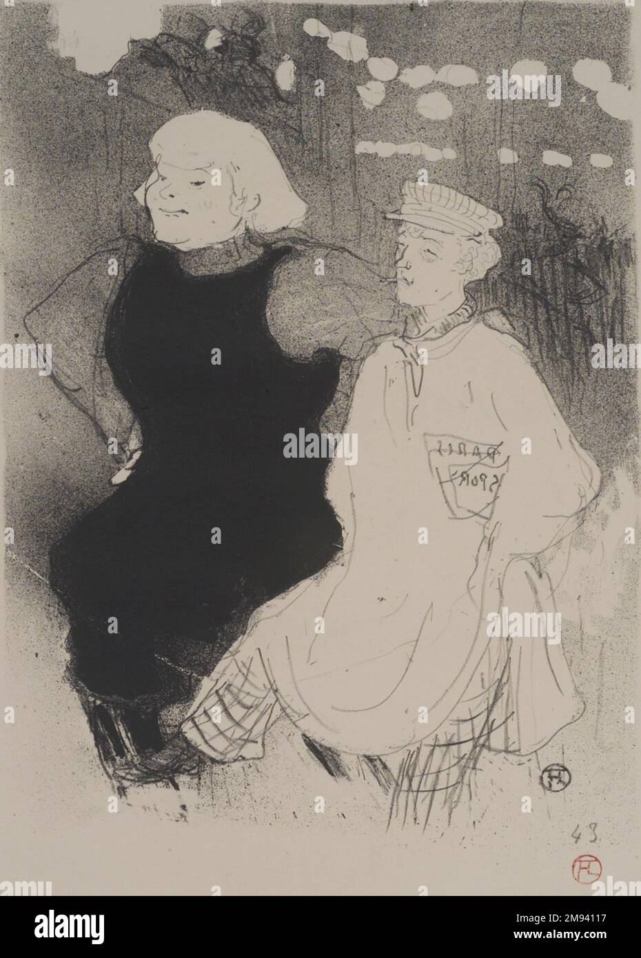 Au Moulin-Rouge : l'Union franco-russe Henri de Toulouse-Lautrec (français, 1864-1901). , 1894. Lithographie sur papier de Chine lourd, 13 x 9 3/4 po. (33 x 24,8 cm). Art européen 1894 Banque D'Images
