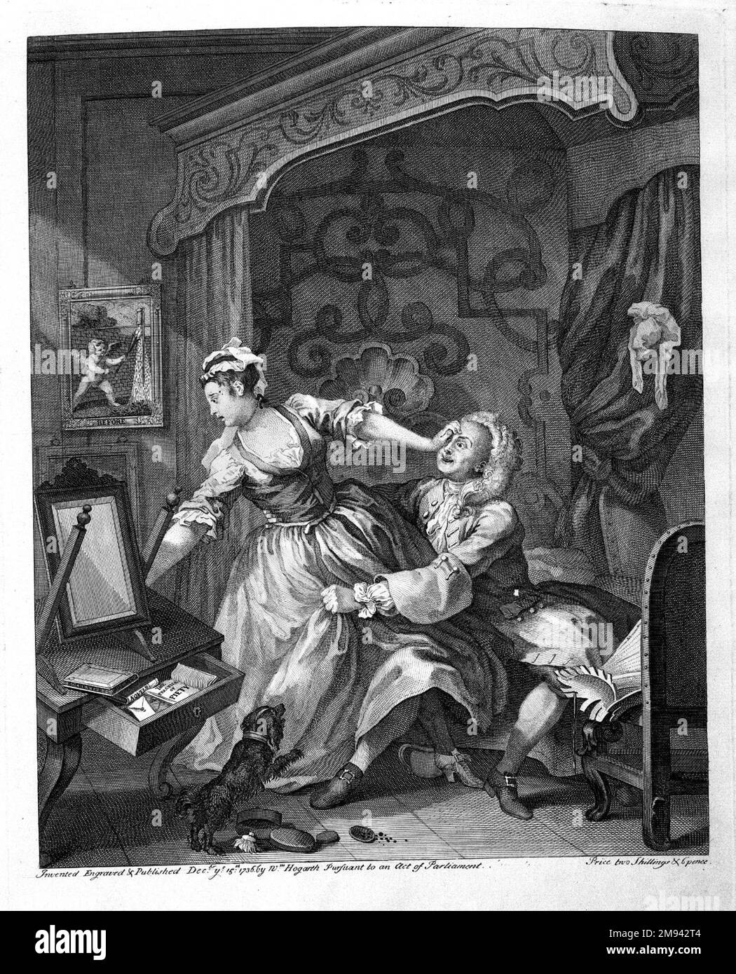 Avant de 'avant et après' William Hogarth (britannique, 1697-1764). 1736. Gravure sur papier à poser, 16 7/8 x 12 15/16 po. (42,8 x 32,9 cm). Art européen 1736 Banque D'Images