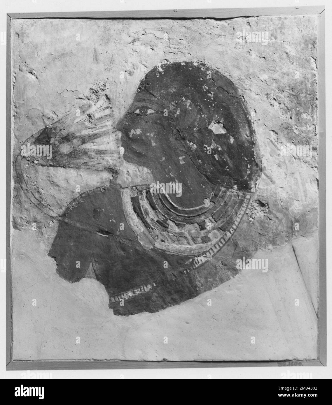 Peinture d'un homme sentant une fleur de Lotus peinture d'un homme sentant une fleur de Lotus, ca. 1539-1075 B.C.E. Calcaire, gesso, pigment, cadre: 9 11/16 x 8 3/8 po. (24,6 x 21,3 cm). Art égyptien, classique, ancien proche de l'est ca. 1539-1075 B.C.E. Banque D'Images