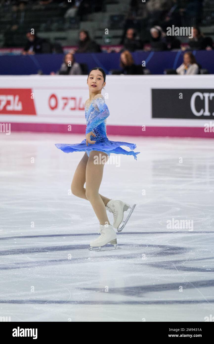 Jia Shin (KOR) se produit lors de la Junior Women - Free Skating de la finale du Grand Prix de patinage artistique de l'UIP à Palavela. Banque D'Images