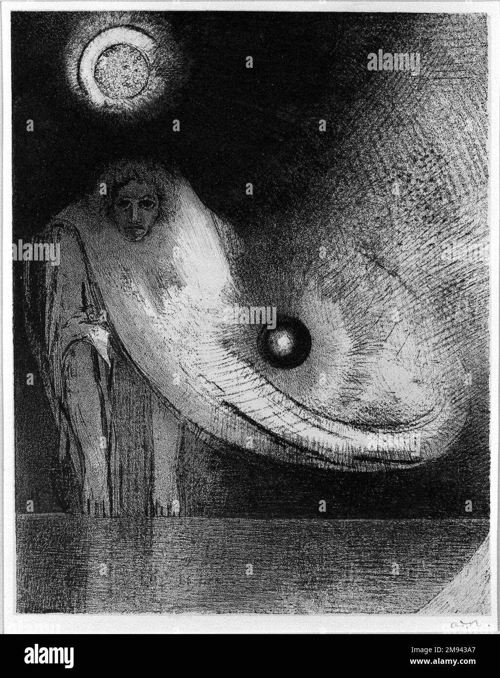 Le Bouddha (le Bouddha) Odilon Redon (français, 1840-1916). Le Bouddha (le Bouddha), 1895. Lithographie sur papier de Chine, 12 5/16 x 9 3/4 po. (31,3 x 24,8 cm). Art européen 1895 Banque D'Images