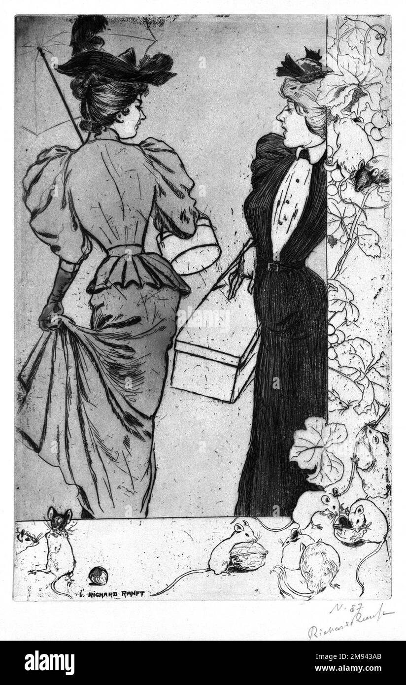 Trottins Richard Ranft (Suisse, 1862-1931). Trottins, 1894. Gravure sur papier vélin, plaque : 15 5/8 x 10 1/8 po. (39,7 x 25,7 cm). Art européen 1894 Banque D'Images