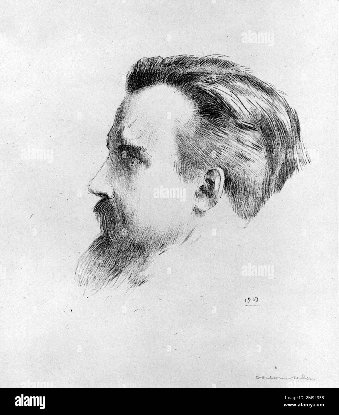 Maurice Denis Odilon Redon (français, 1840-1916). , 1903. Lithographie sur papier de Chine, sur papier vélin, 6 x 5 5/16 po. (15,3 x 13,5 cm). Art européen 1903 Banque D'Images