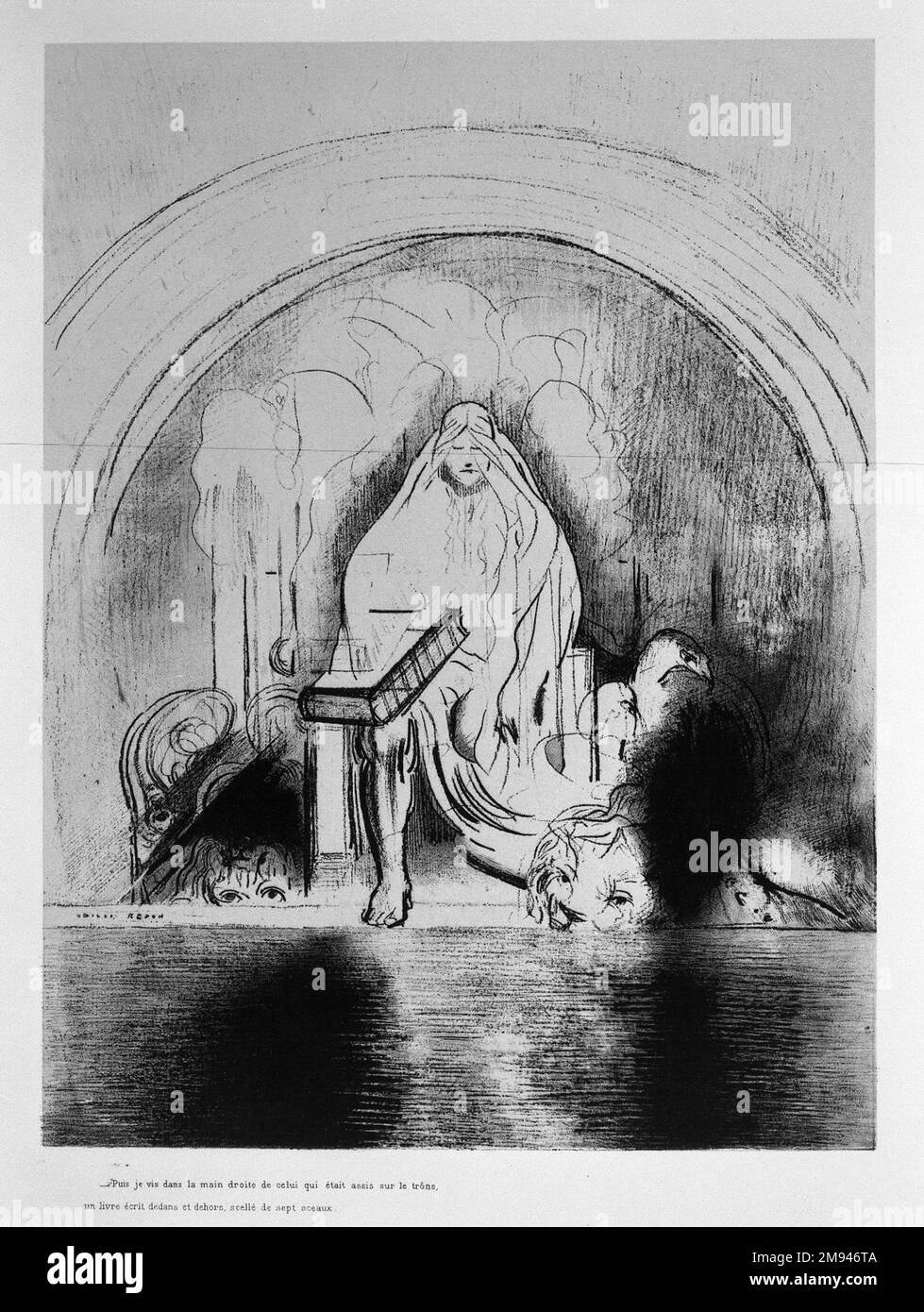 Apocalypse de Saint-Jean Odilon Redon (français, 1840-1916). Apocalypse de Saint-Jean, 1899. Lithographie sur papier de Chine, 12 11/16 x 9 9/16 po. (32,2 x 24,3 cm). Art européen 1899 Banque D'Images