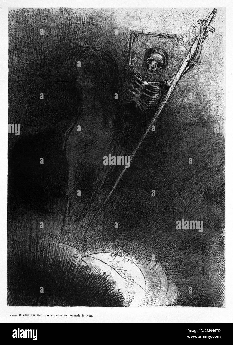 Apocalypse de Saint-Jean Odilon Redon (français, 1840-1916). Apocalypse de Saint-Jean, 1899. Lithographie sur papier de Chine, 12 3/16 x 8 7/8 po. (31 x 22,5 cm). Art européen 1899 Banque D'Images