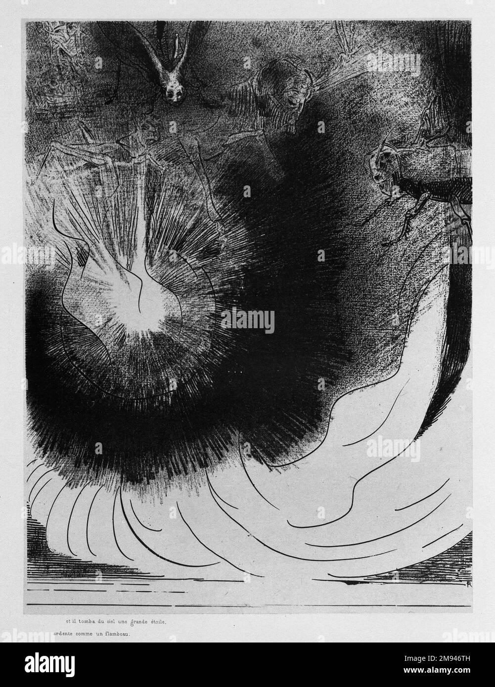 Apocalypse de Saint-Jean Odilon Redon (français, 1840-1916). Apocalypse de Saint-Jean, 1899. Lithographie sur papier de Chine, 11 15/16 x 9 3/16 po. (30,3 x 23,3 cm). Art européen 1899 Banque D'Images