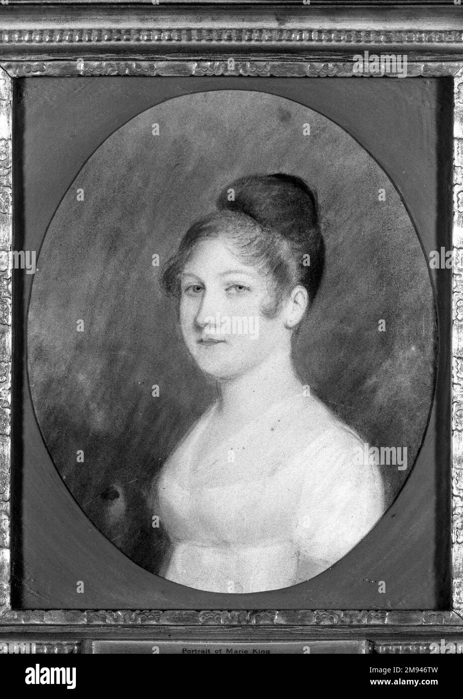 Portrait de Marie King attribué à Felix Sharples (américain, 1789-1844). Portrait de Marie King, n.d. Pastel sur papier Havane, vue (ovale) : 8 7/8 x 7 5/16 po. (22,5 x 18,6 cm). Art américain n.d. Banque D'Images