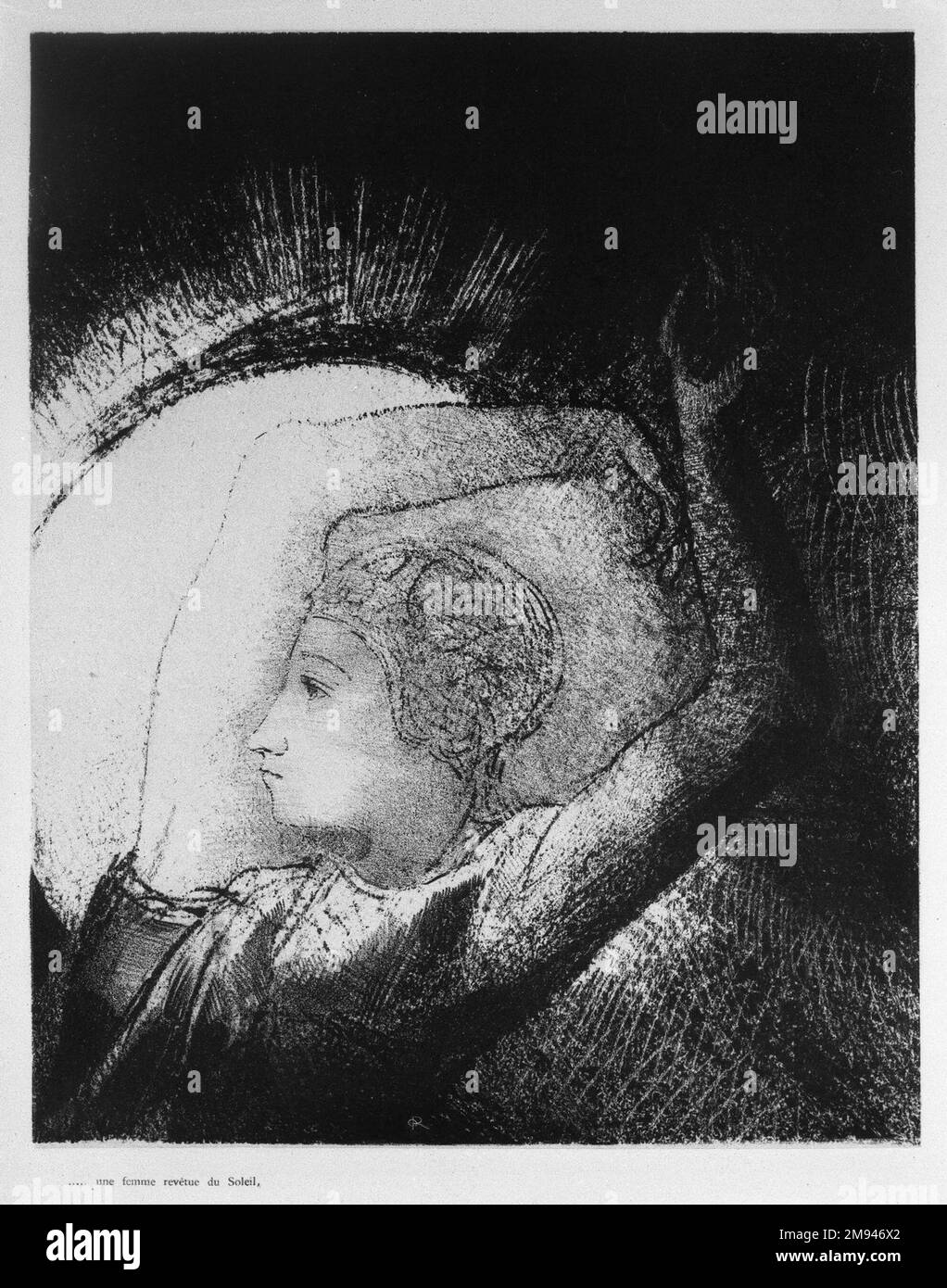 Apocalypse de Saint-Jean Odilon Redon (français, 1840-1916). Apocalypse de Saint-Jean, 1899. Lithographie sur papier de Chine, 9 1/16 x 11 1/4 po. (23 x 28,6 cm). Art européen 1899 Banque D'Images