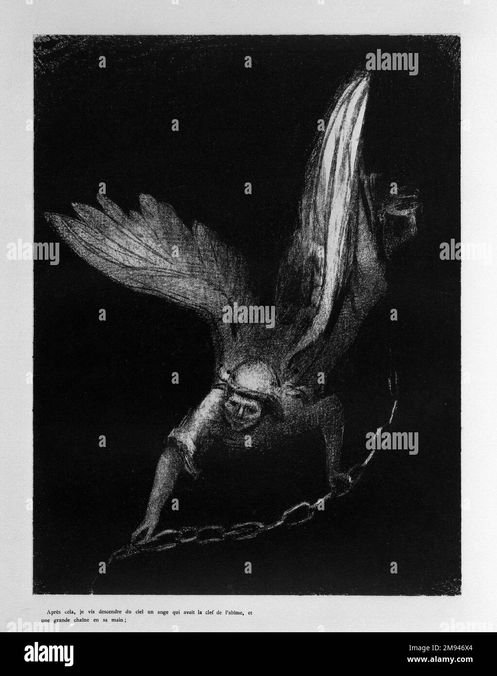 Apocalypse de Saint-Jean Odilon Redon (français, 1840-1916). Apocalypse de Saint-Jean, 1899. Lithographie sur papier de Chine, 11 15/16 x 9 1/8 po. (30,4 x 23,2 cm). Art européen 1899 Banque D'Images