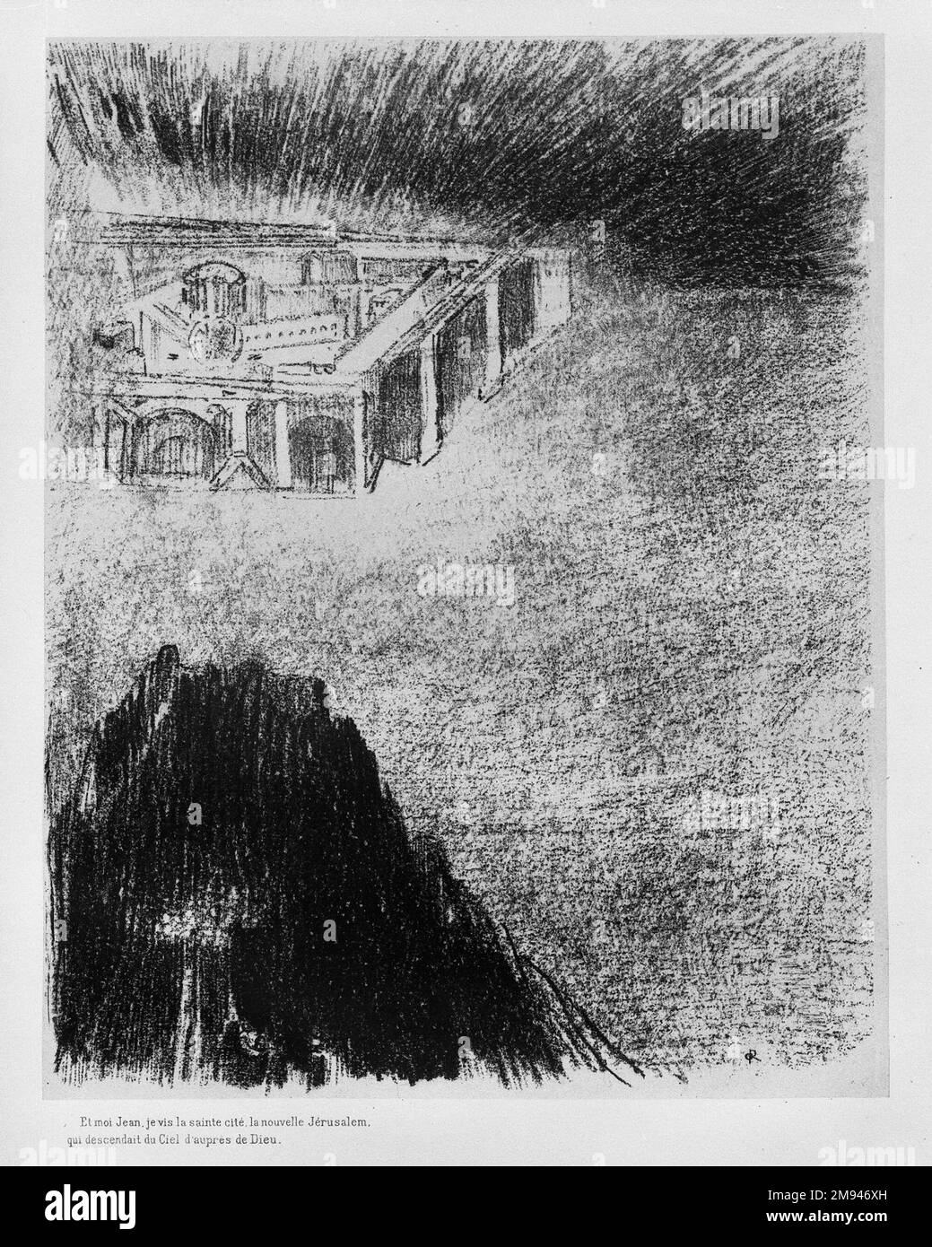 Apocalypse de Saint-Jean Odilon Redon (français, 1840-1916). Apocalypse de Saint-Jean, 1899. Lithographie sur papier de Chine, 11 13/16 x 9 5/16 po. (30 x 23,7 cm). Art européen 1899 Banque D'Images