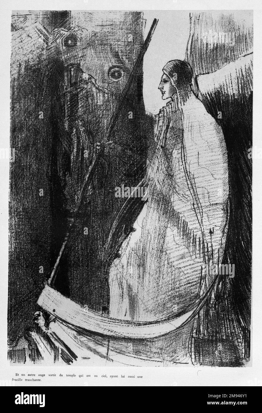 Apocalypse de Saint-Jean Odilon Redon (français, 1840-1916). Apocalypse de Saint-Jean, 1899. Lithographie sur papier de Chine, 12 5/16 x 8 3/8 po. (31,3 x 21,2 cm). Art européen 1899 Banque D'Images