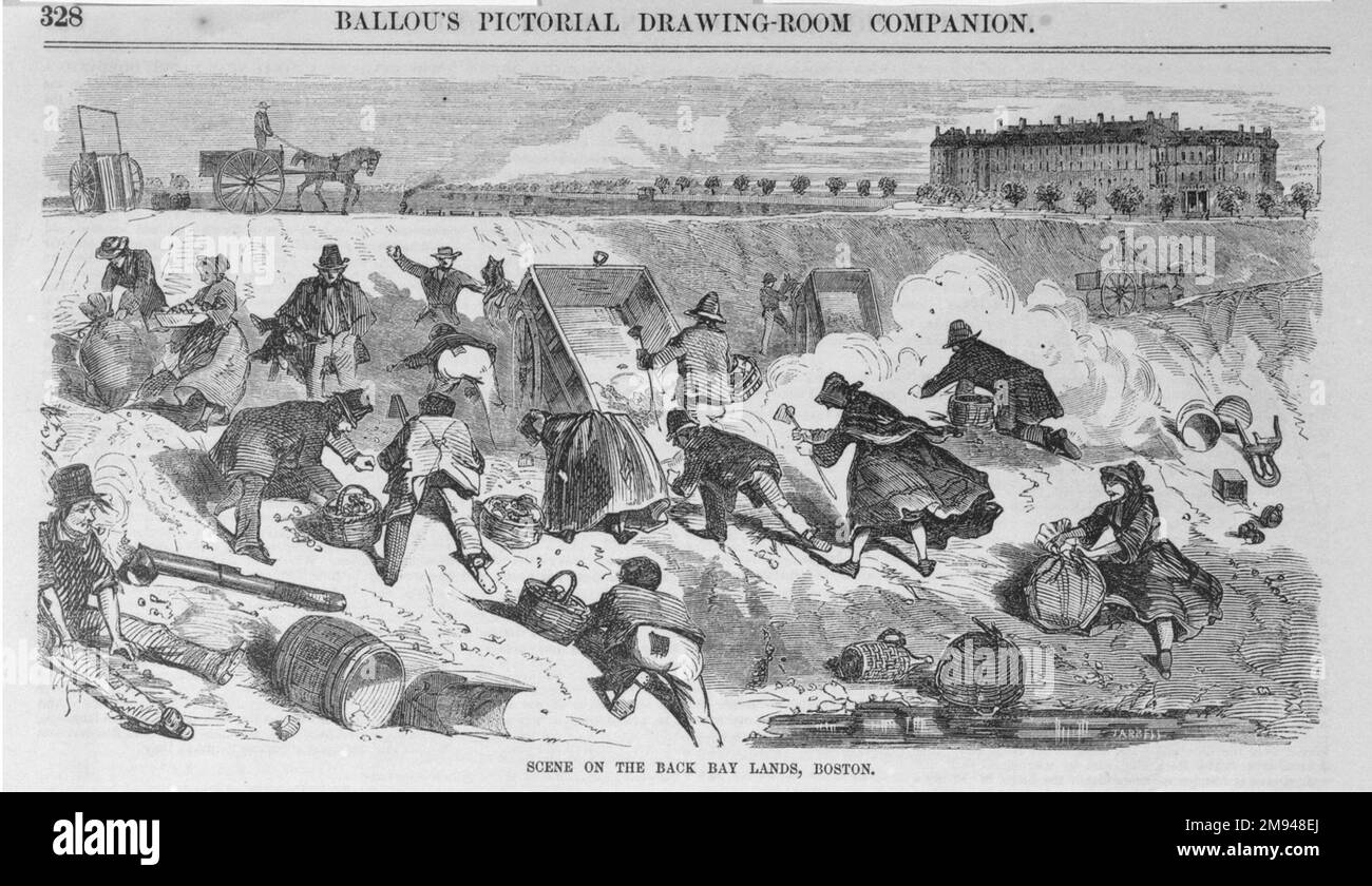 Scène sur les terres de Back Bay Winslow Homer (américain, 1836-1910). , 1859. Gravure en bois, image : 9 1/2 x 5 po. (24,1 x 12,7 cm);. Art américain 1859 Banque D'Images