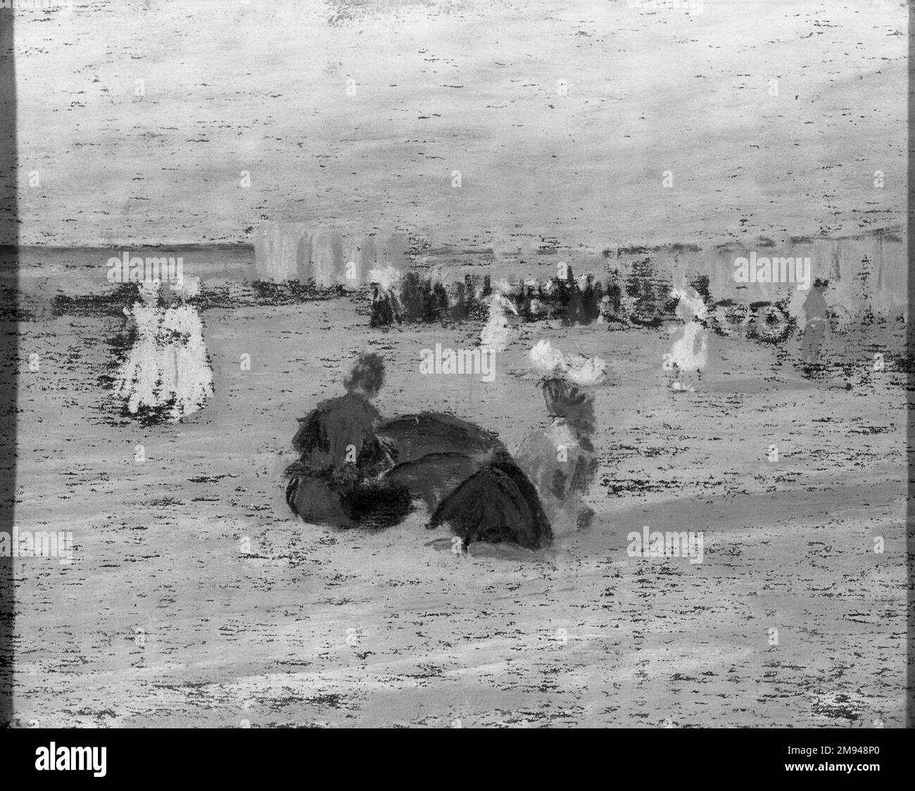 La plage - Scheveningen Lilian Haines Crittenden (cuisine américaine, 1858-1919). Pastel sur papier abrasif émeri (N° 00), 9 1/2 x 12 3/16 po. (24,1 x 31 cm). Art américain Banque D'Images