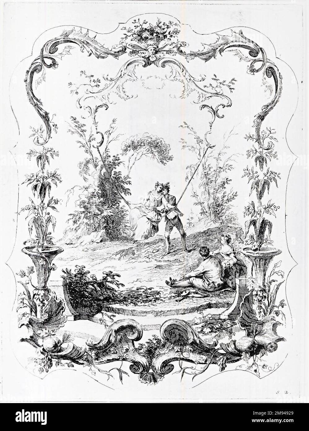 La danse Bachique Jacques Gabriel Huguier (français, 1695-1772). La danse Bachique. Gravure, feuille : 19 3/4 x 14 3/8 po. (50,2 x 36,5 cm). Art européen Banque D'Images