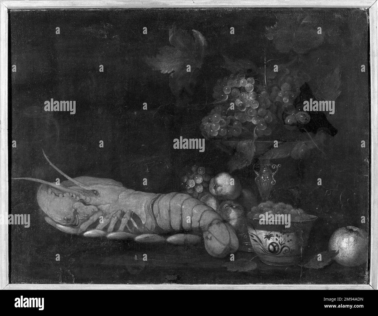 Homard et fruit John David de Heem (néerlandais, 1604-1674). Huile sur toile montée à bord, 25 x 32 3/4 po. (63,5 x 83,2 cm). Art européen Banque D'Images