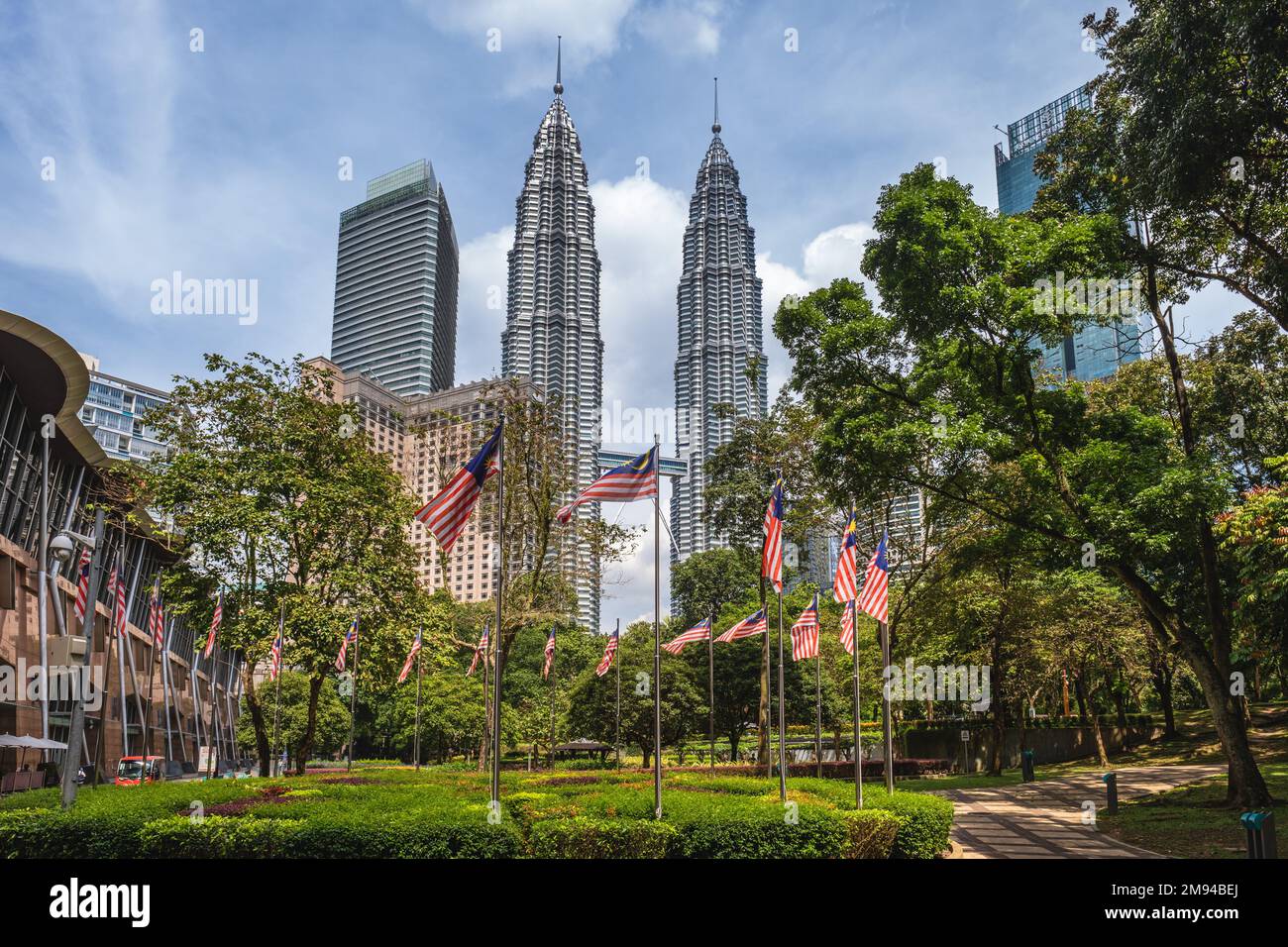 12 janvier 2023 : tours jumelles petronas, les plus hauts bâtiments de Kuala Lumpur, malaisie et les plus hautes tours jumelles du monde. début de la construction Banque D'Images