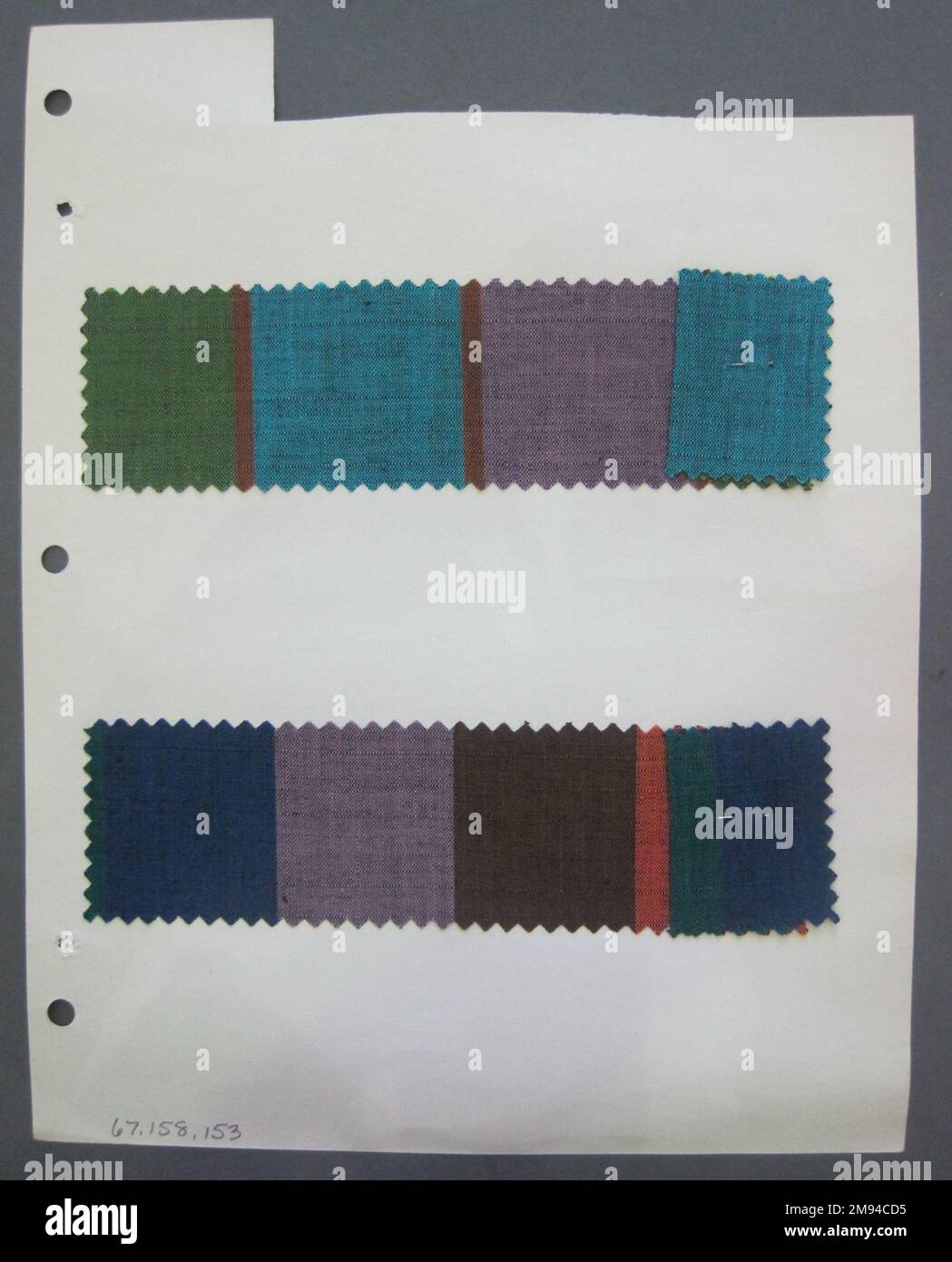 Tissu Swatch Fab-Tex Inc. , 1963-1966. Coton, feuille : 8 1/4 x 10 1/2 po. (21 x 26,7 cm). 1963-1966 Banque D'Images