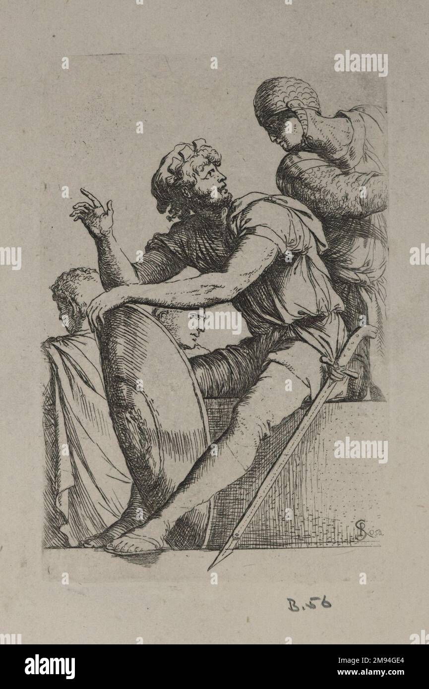 [Sans titre] Salvator Rosa (italien, 1615-1673). [Sans titre]. Gravure, feuille : 11 7/8 x 17 9/16 po. (30,2 x 44,6 cm). Art européen Banque D'Images