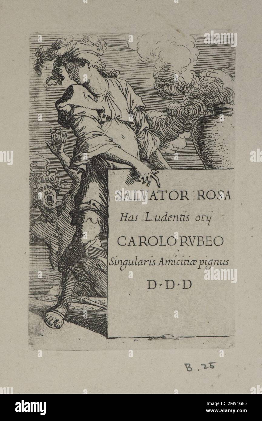 [Sans titre] Salvator Rosa (italien, 1615-1673). [Sans titre]. Gravure, feuille : 11 7/8 x 17 9/16 po. (30,2 x 44,6 cm). Art européen Banque D'Images