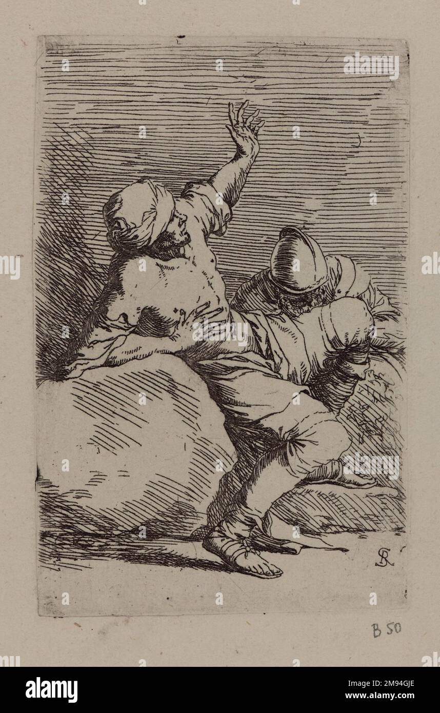 [Sans titre] Salvator Rosa (italien, 1615-1673). [Sans titre]. Gravure, feuille : 11 7/8 x 17 9/16 po. (30,2 x 44,6 cm). Art européen Banque D'Images