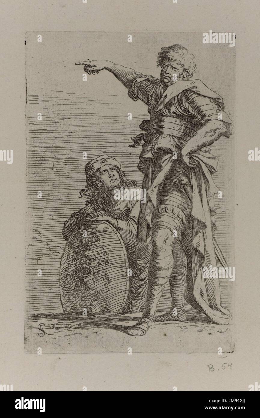 [Sans titre] Salvator Rosa (italien, 1615-1673). [Sans titre]. Gravure, feuille : 11 7/8 x 17 9/16 po. (30,2 x 44,6 cm). Art européen Banque D'Images