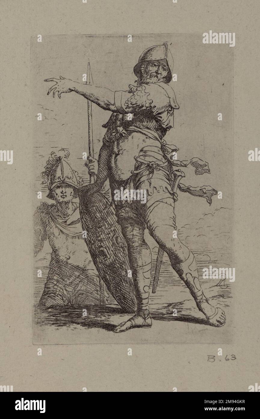 [Sans titre] Salvator Rosa (italien, 1615-1673). [Sans titre]. Gravure, feuille : 11 7/8 x 17 9/16 po. (30,2 x 44,6 cm). Art européen Banque D'Images