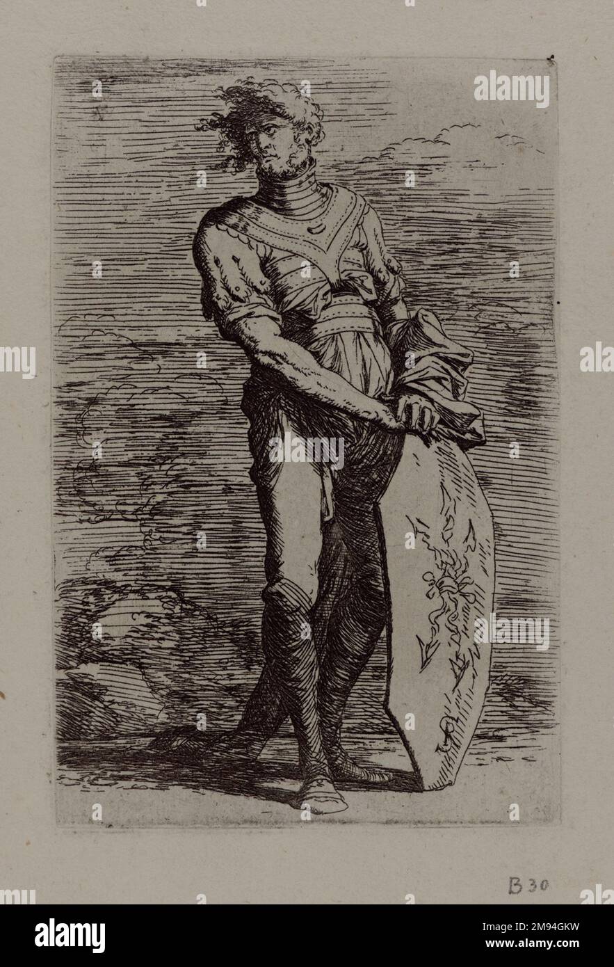 [Sans titre] Salvator Rosa (italien, 1615-1673). [Sans titre]. Gravure, feuille : 11 7/8 x 17 9/16 po. (30,2 x 44,6 cm). Art européen Banque D'Images