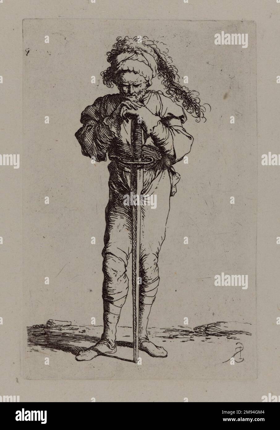 [Sans titre] Salvator Rosa (italien, 1615-1673). [Sans titre]. Gravure, feuille : 11 7/8 x 17 9/16 po. (30,2 x 44,6 cm). Art européen Banque D'Images