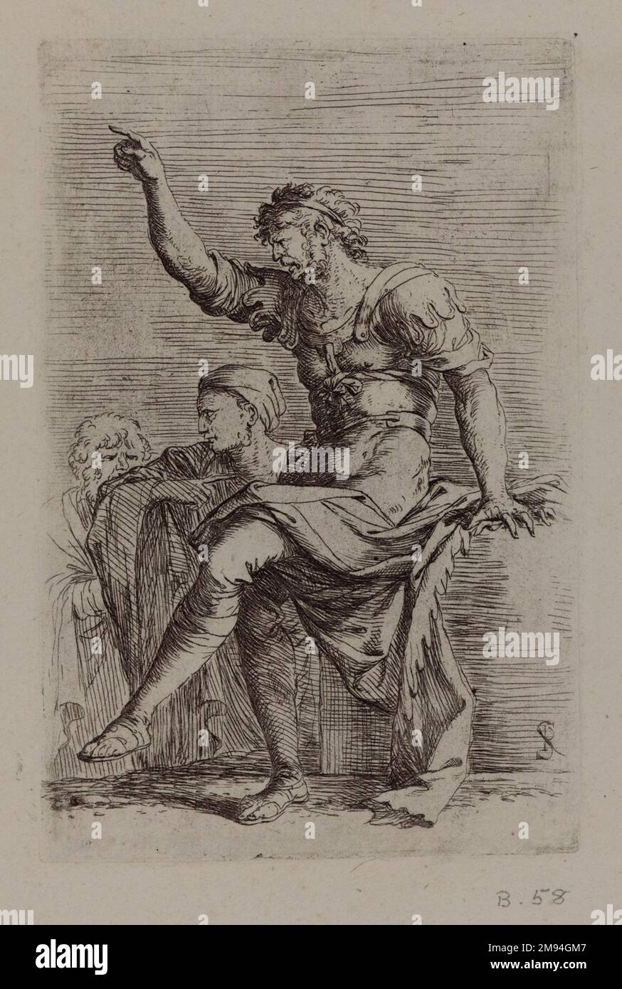 [Sans titre] Salvator Rosa (italien, 1615-1673). [Sans titre]. Gravure, feuille : 11 7/8 x 17 9/16 po. (30,2 x 44,6 cm). Art européen Banque D'Images