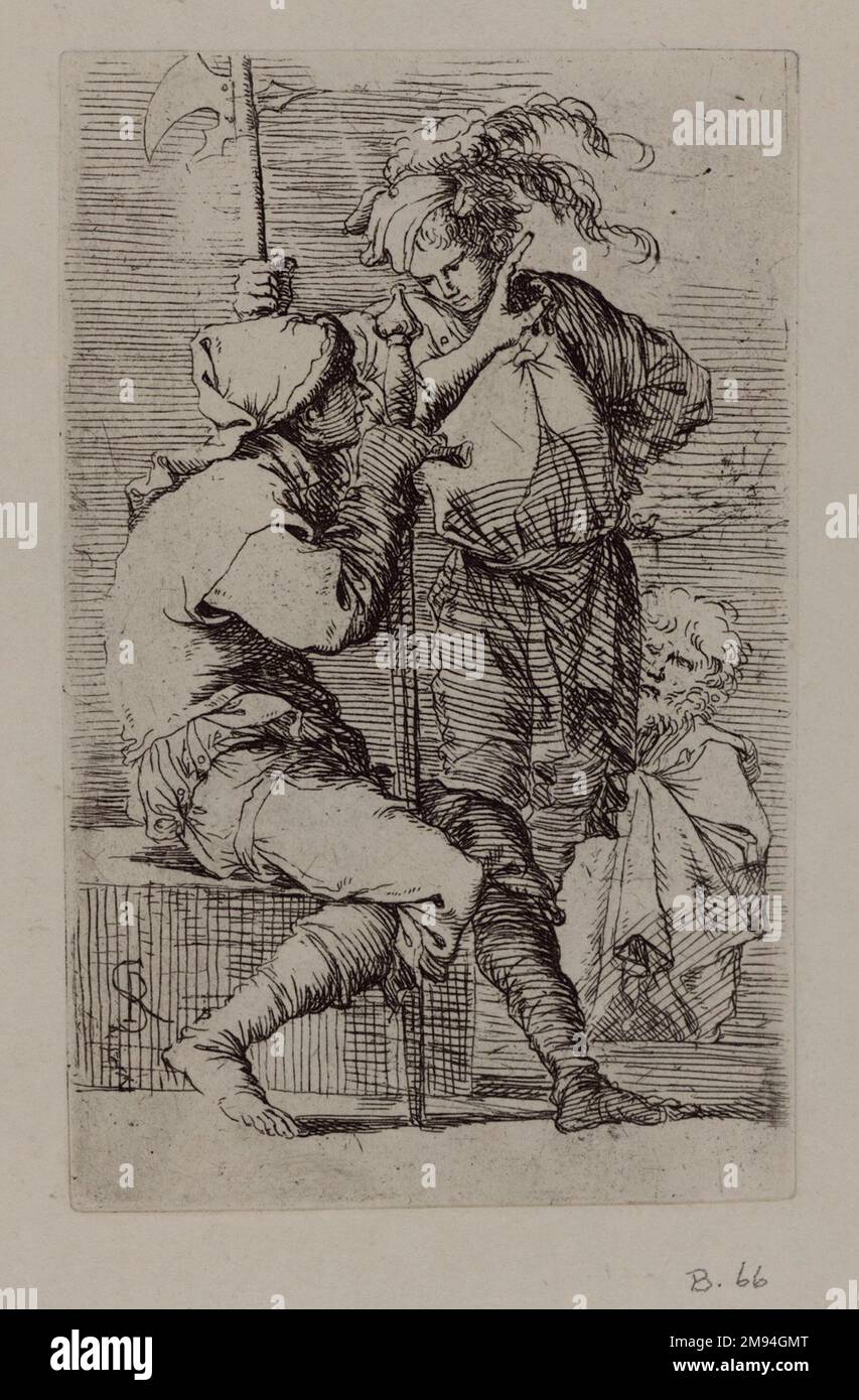 [Sans titre] Salvator Rosa (italien, 1615-1673). [Sans titre]. Gravure, feuille : 11 7/8 x 17 9/16 po. (30,2 x 44,6 cm). Art européen Banque D'Images