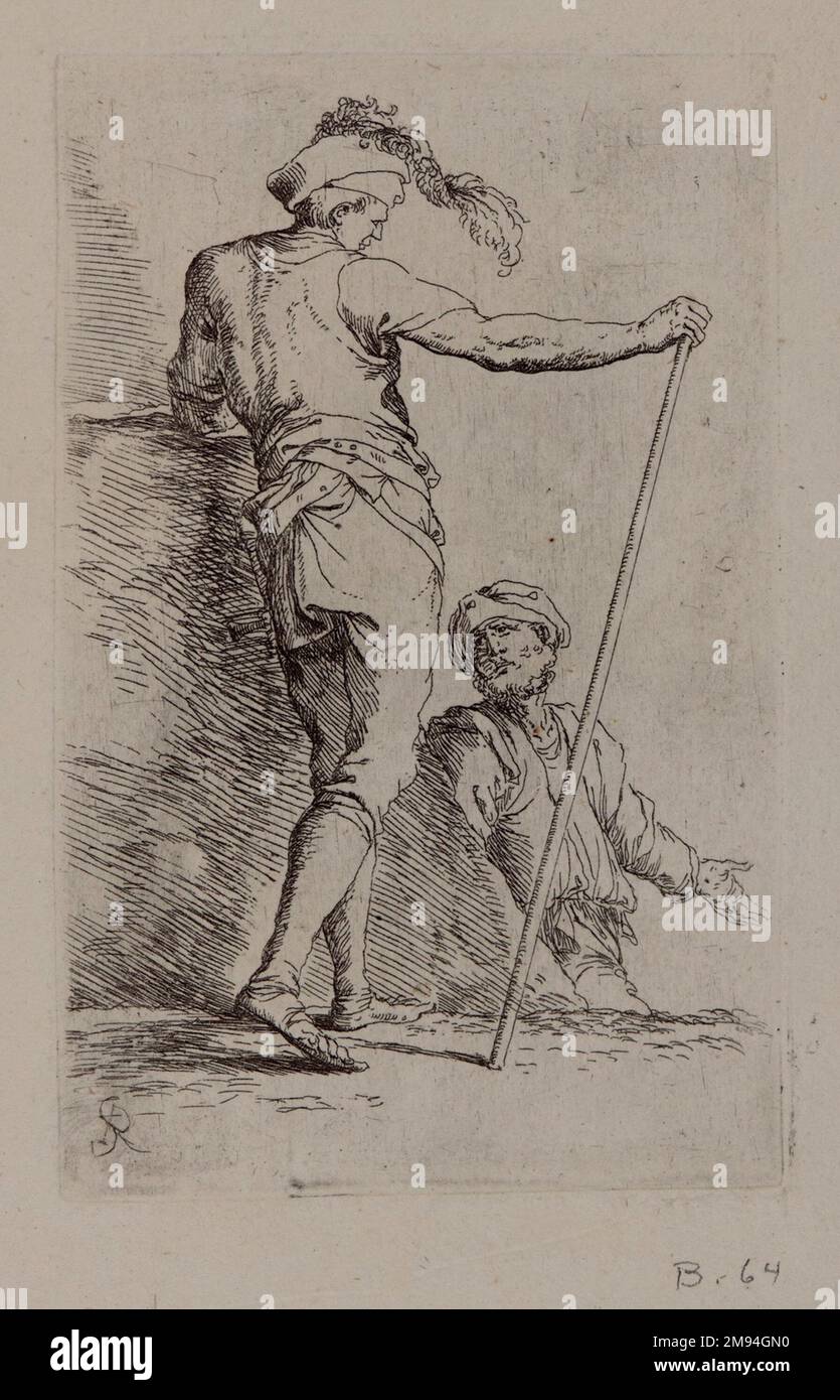 [Sans titre] Salvator Rosa (italien, 1615-1673). [Sans titre]. Gravure, feuille : 11 7/8 x 17 9/16 po. (30,2 x 44,6 cm). Art européen Banque D'Images