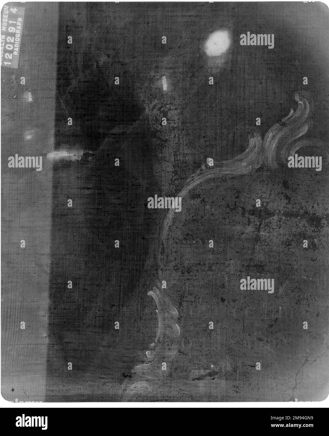 Doña Mariana Belsunse y Salasar José Joaquín Bermejo (péruvien, actif ca. 1760-1792). Doña Mariana Belsunse y Salasar, ca. 1780. Huile sur toile, toile : 78 1/8 x 50 1/16 po. (198,4 x 127,2 cm). Le gardien de ce portrait a été dépeint avec le luxe ostentatoire qui a mis en valeur son statut social élevé dans le Pérou colonial espagnol. Elle porte une robe longueur cheville appelée un tobajilla, finement brodée en argent et or sur un coûteux tissu bleu et blanc de satin ou de soie rayé. Ses chaussures bouclées sont dans un bleu assorti, et elle est également ornée d'un tiara orné de bijoux, un lustre d'argent e Banque D'Images