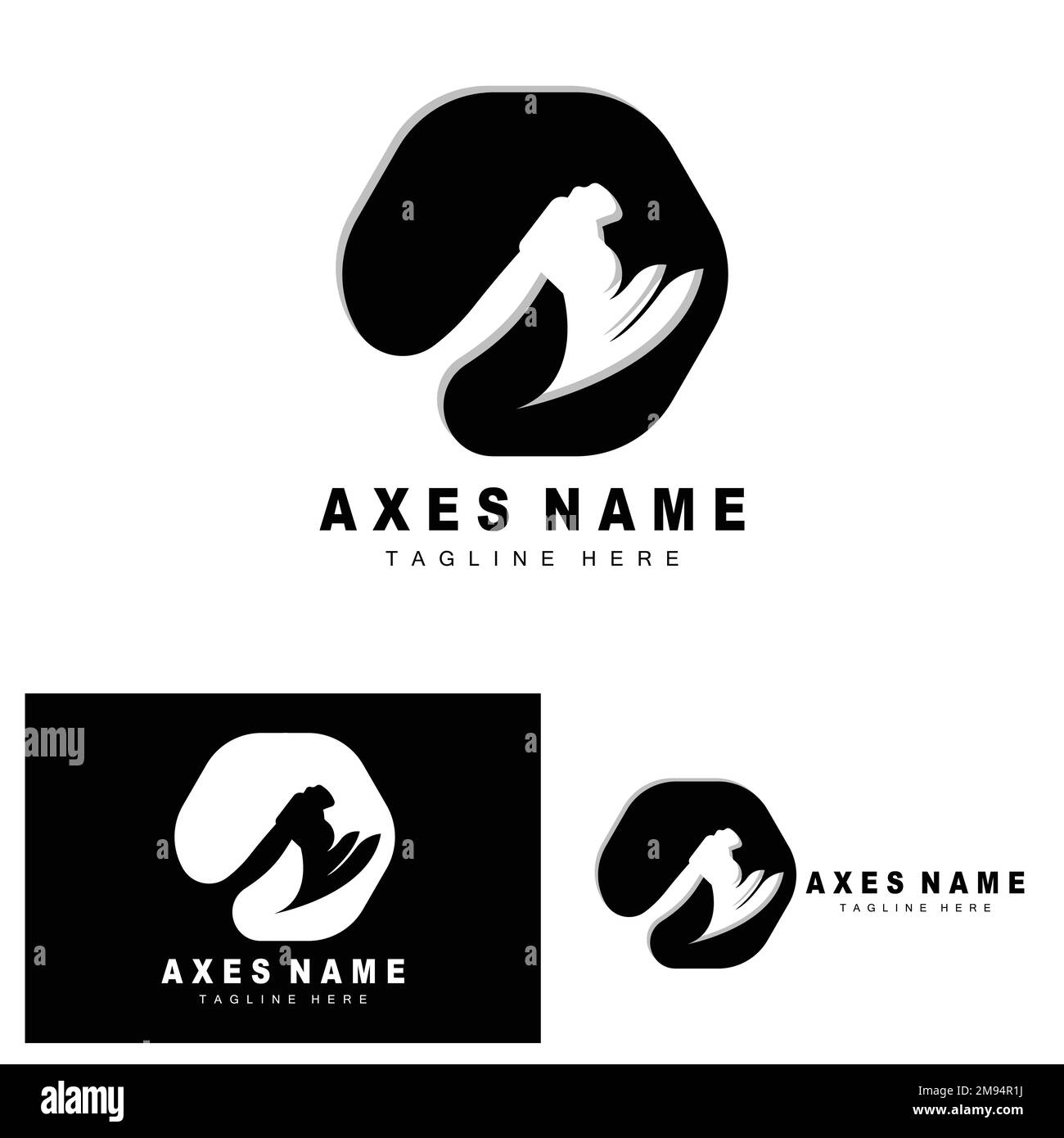 AX logo Design, War Tool Illustration et Woodcutter Vector Illustration de Vecteur