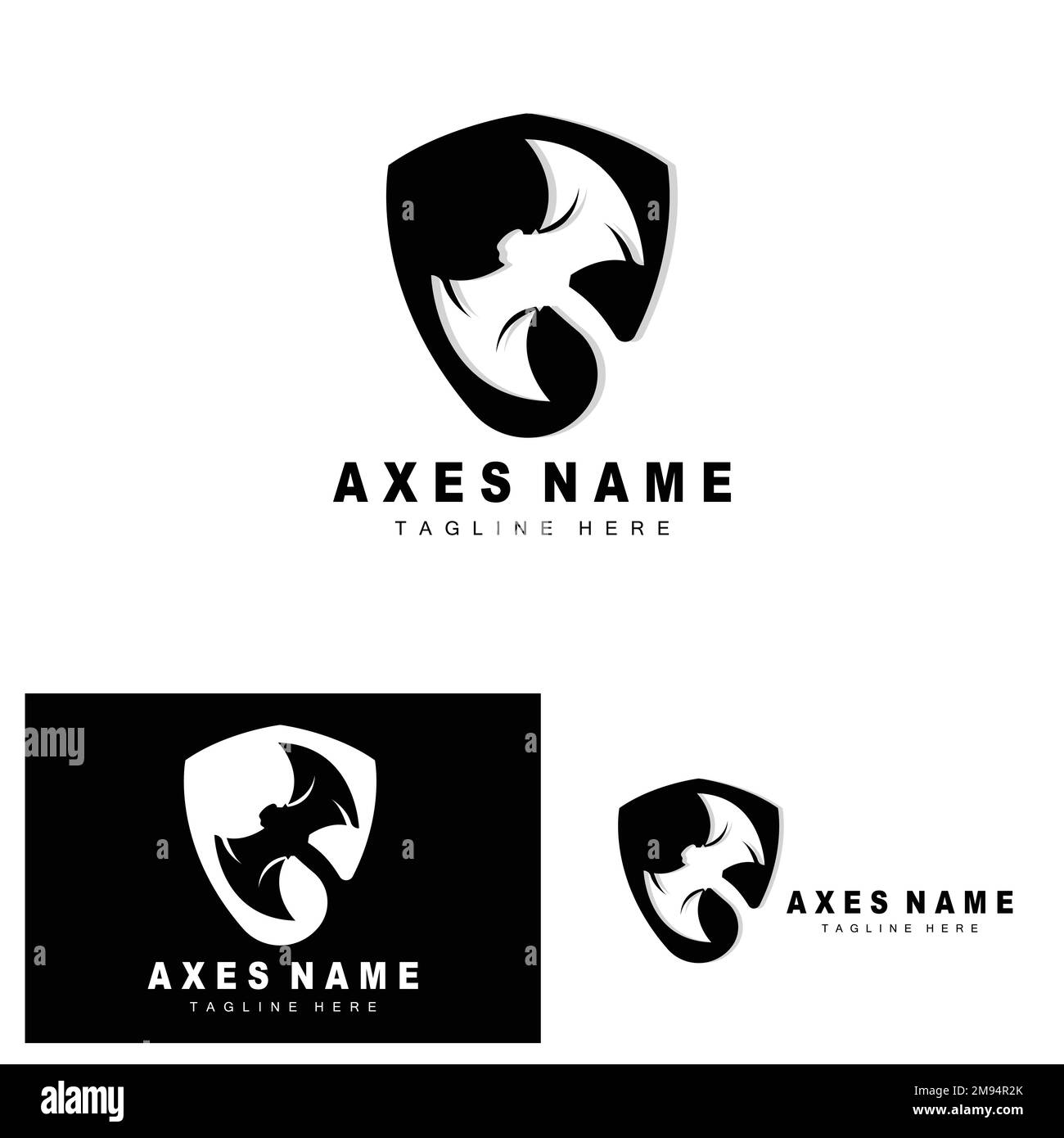AX logo Design, War Tool Illustration et Woodcutter Vector Illustration de Vecteur