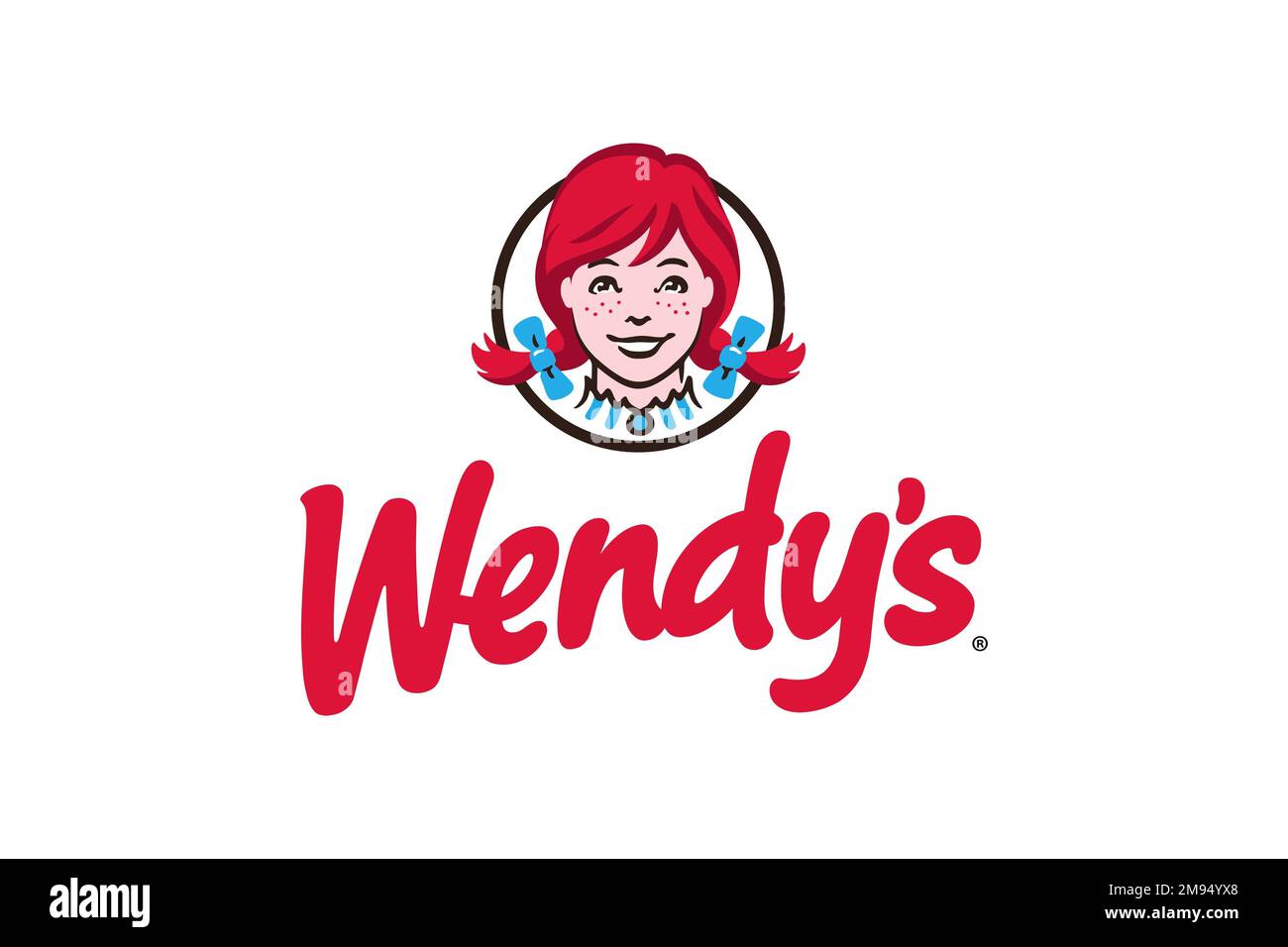 The Wendy's Company, logo, fond blanc Banque D'Images